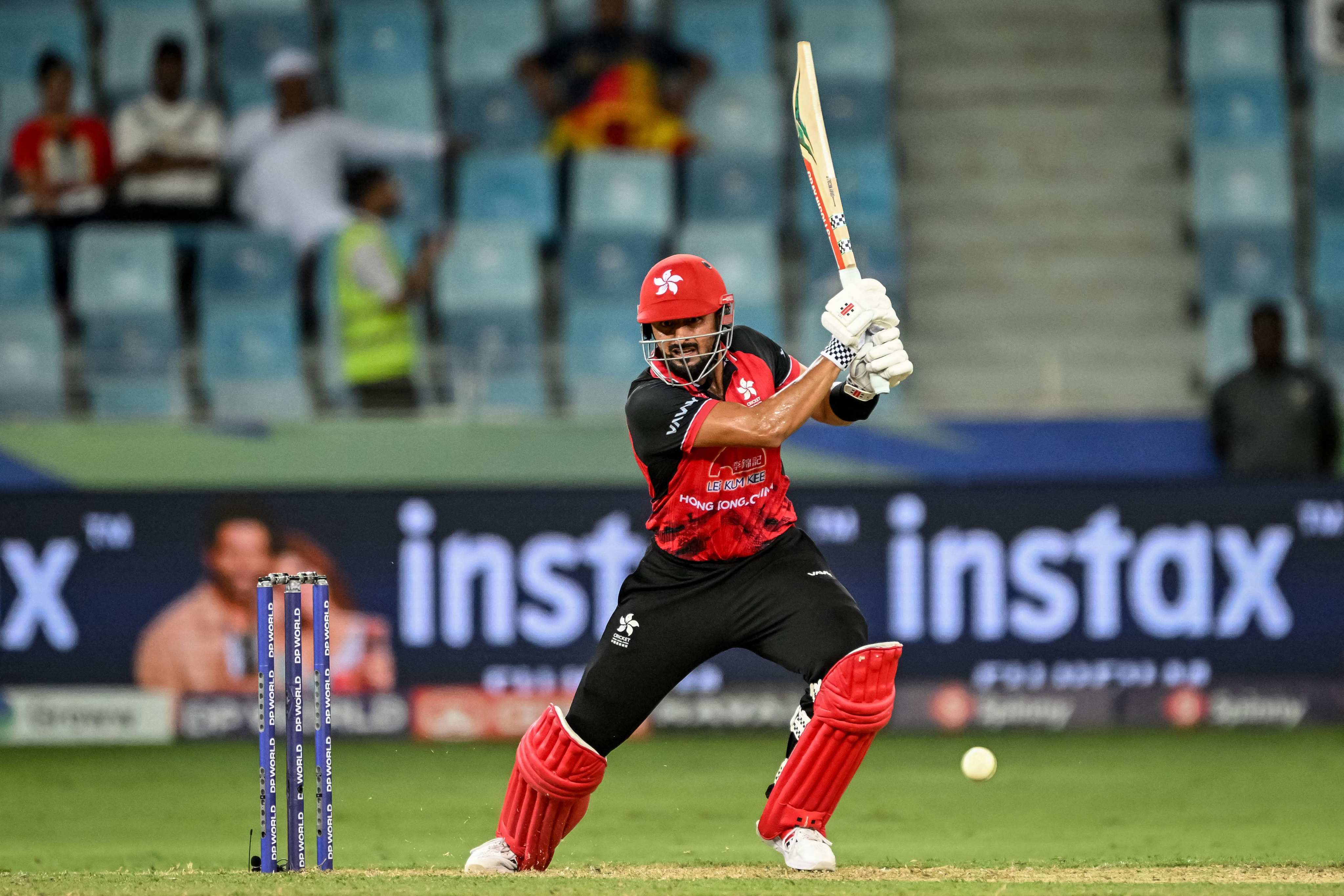 Hong Kong’s Nizakat Khan in action during the Asia Cup Twenty20 match against Sri Lanka in Dubai in September. Photo: AFP