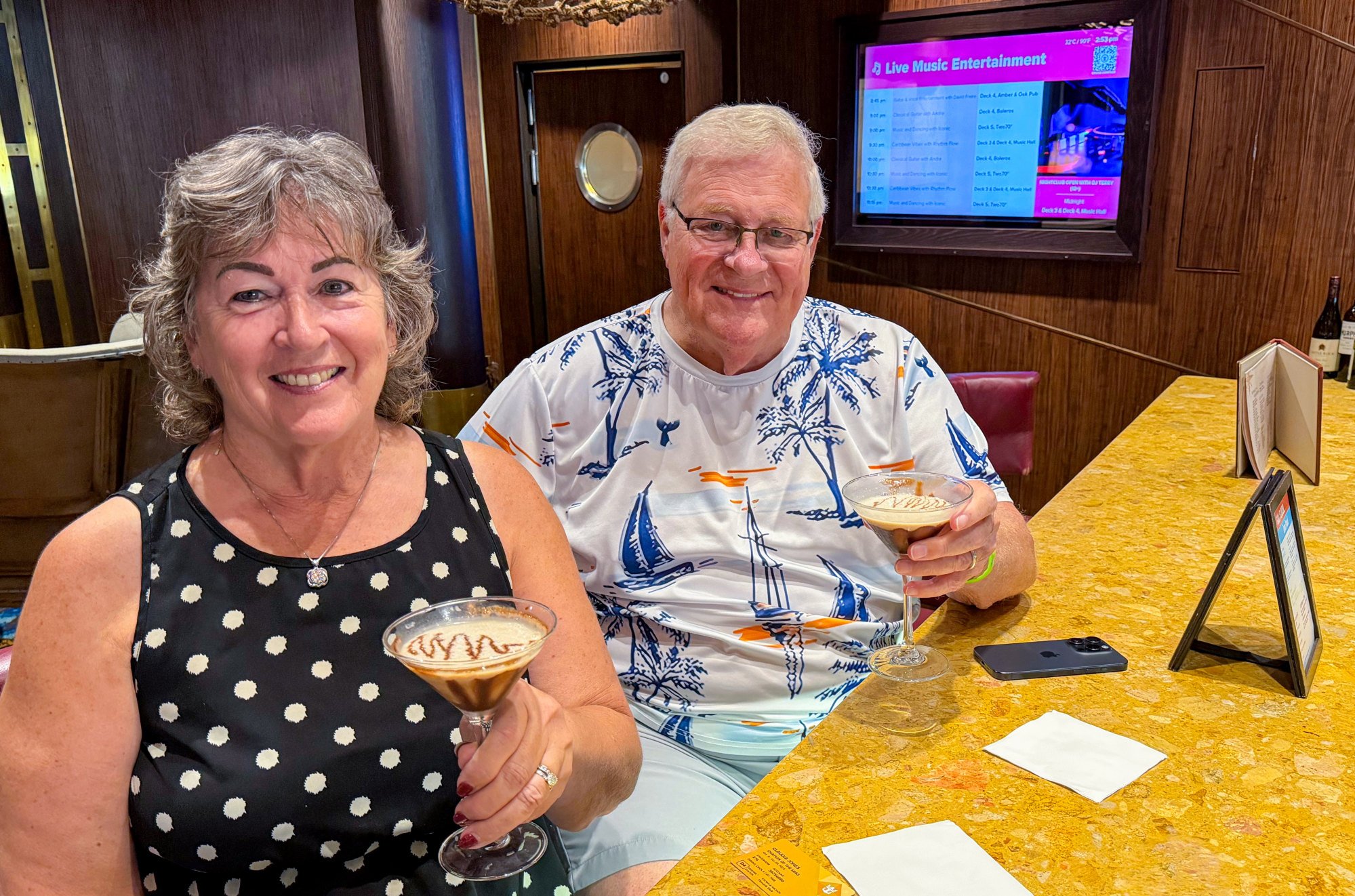 Claudia Jones and husband Howell Jones are guests onboard Ovation of the Seas, which called on Hong Kong on Wednesday before leaving for Vietnam. Photo: Denise Tsang Claudia Jones and husband Howell Jones are guests onboard Ovation of the Seas, which called on Hong Kong on Wednesday before leaving for Vietnam. Photo: Denise Tsang