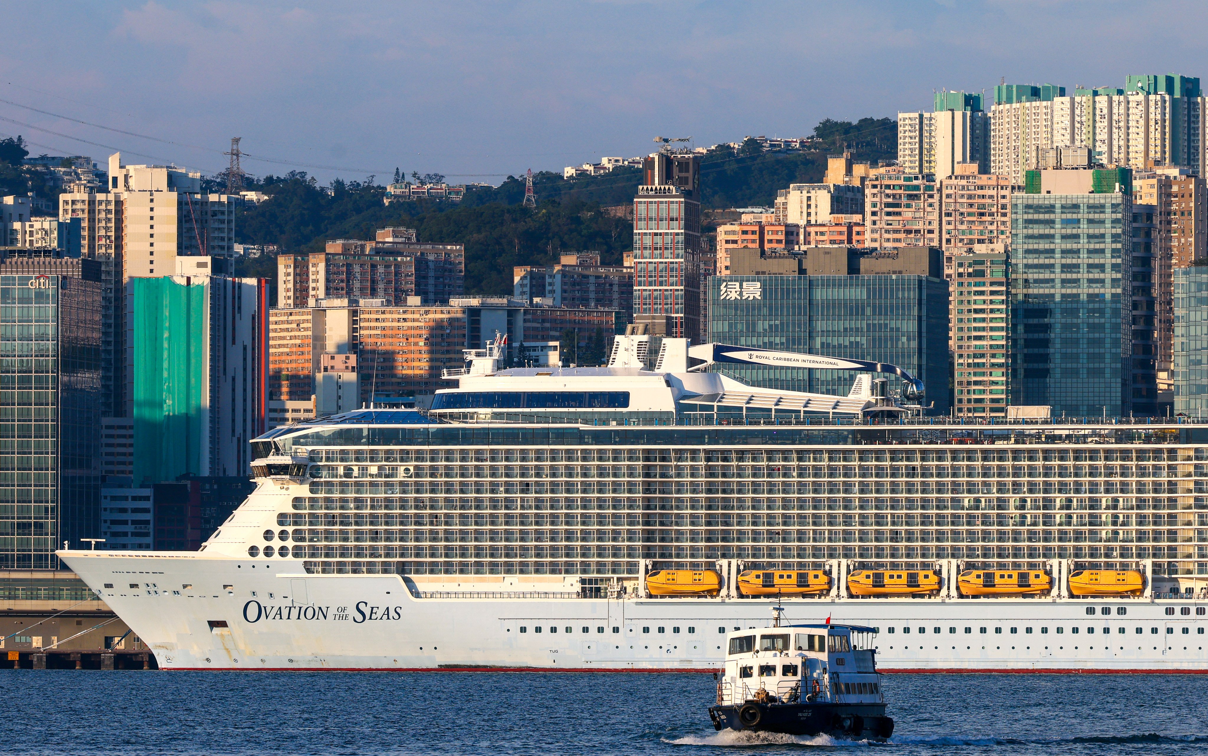 The Ovation of the Seas cruise ship docked in Hong Kong. Royal Caribbean International will increase its sailings from the city from 12 to 16 next year. Photo: Dickson Lee