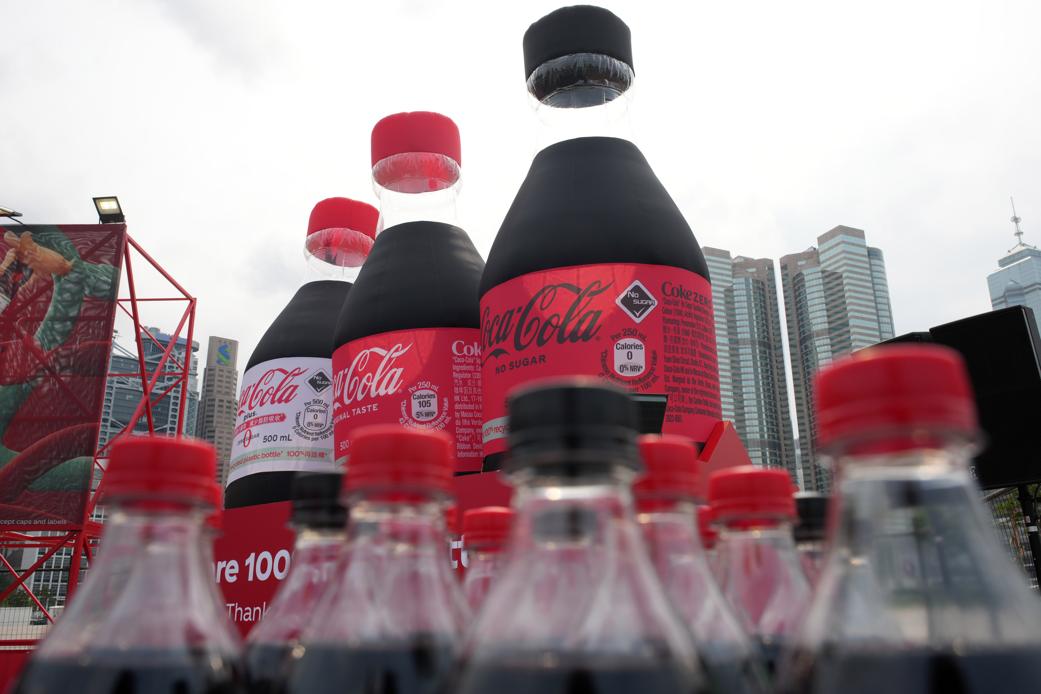 Coca-Cola has started using recycled plastic supplied by a local company. Photo: Eugene Lee