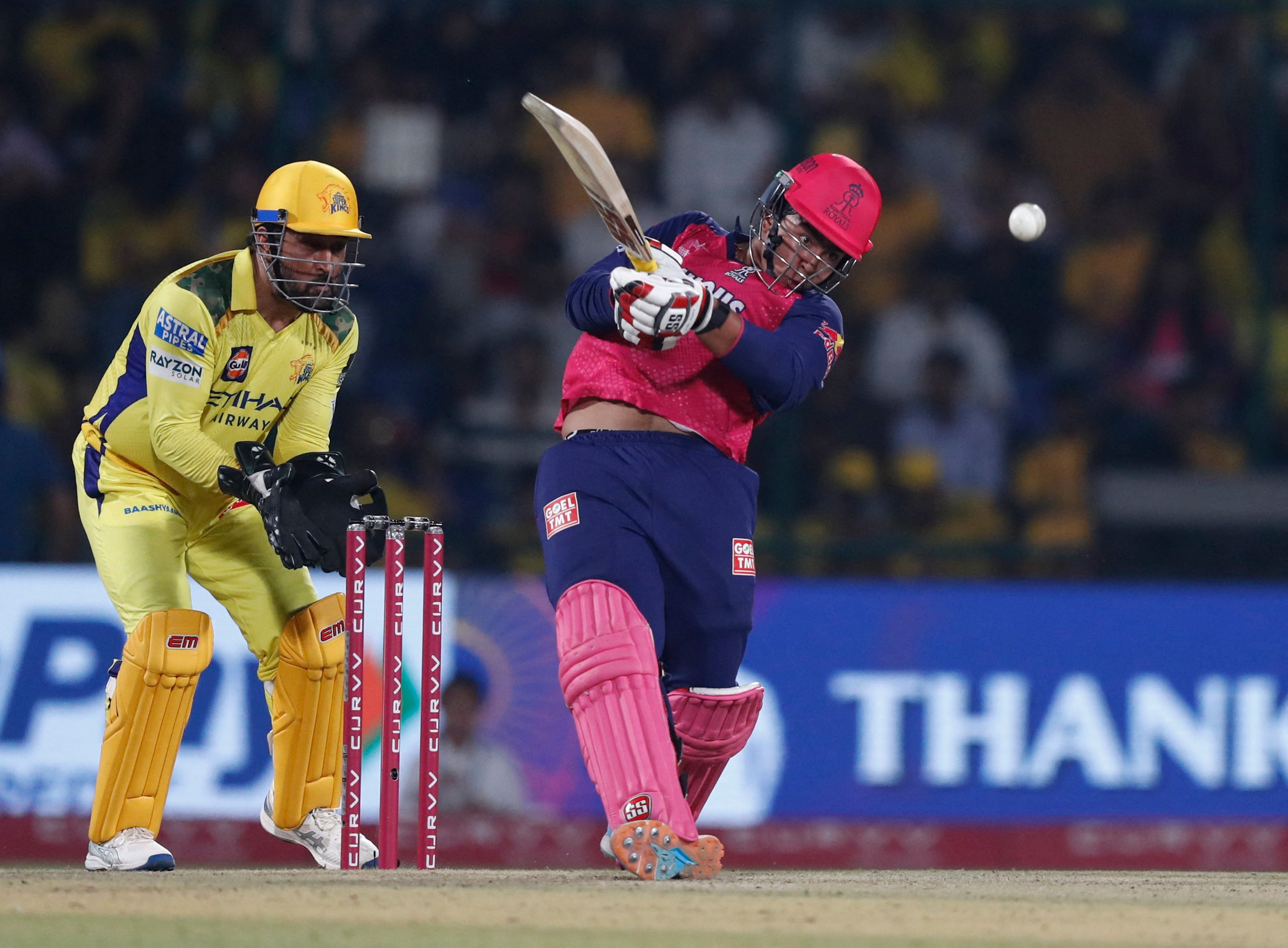 Rajasthan Royals’ Vaibhav Suryavanshi (right) bats against the Chennai Super Kings in an Indian Premier League match in New Deli in May. Photo: Reuters