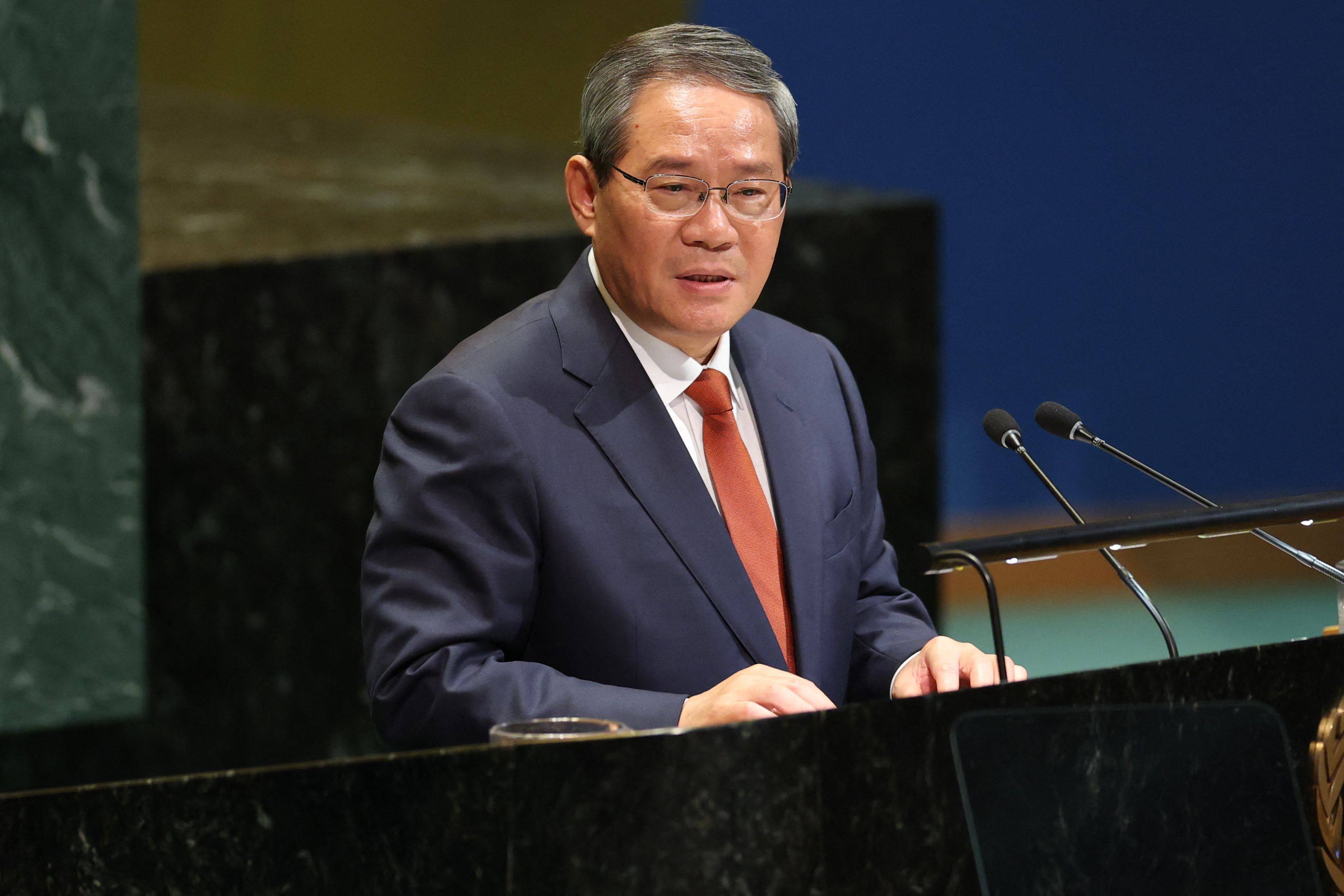 Chinese Premier Li Qiang held a symposium on Tuesday with a group of the country’s business leaders and economics scholars. Photo: AFP