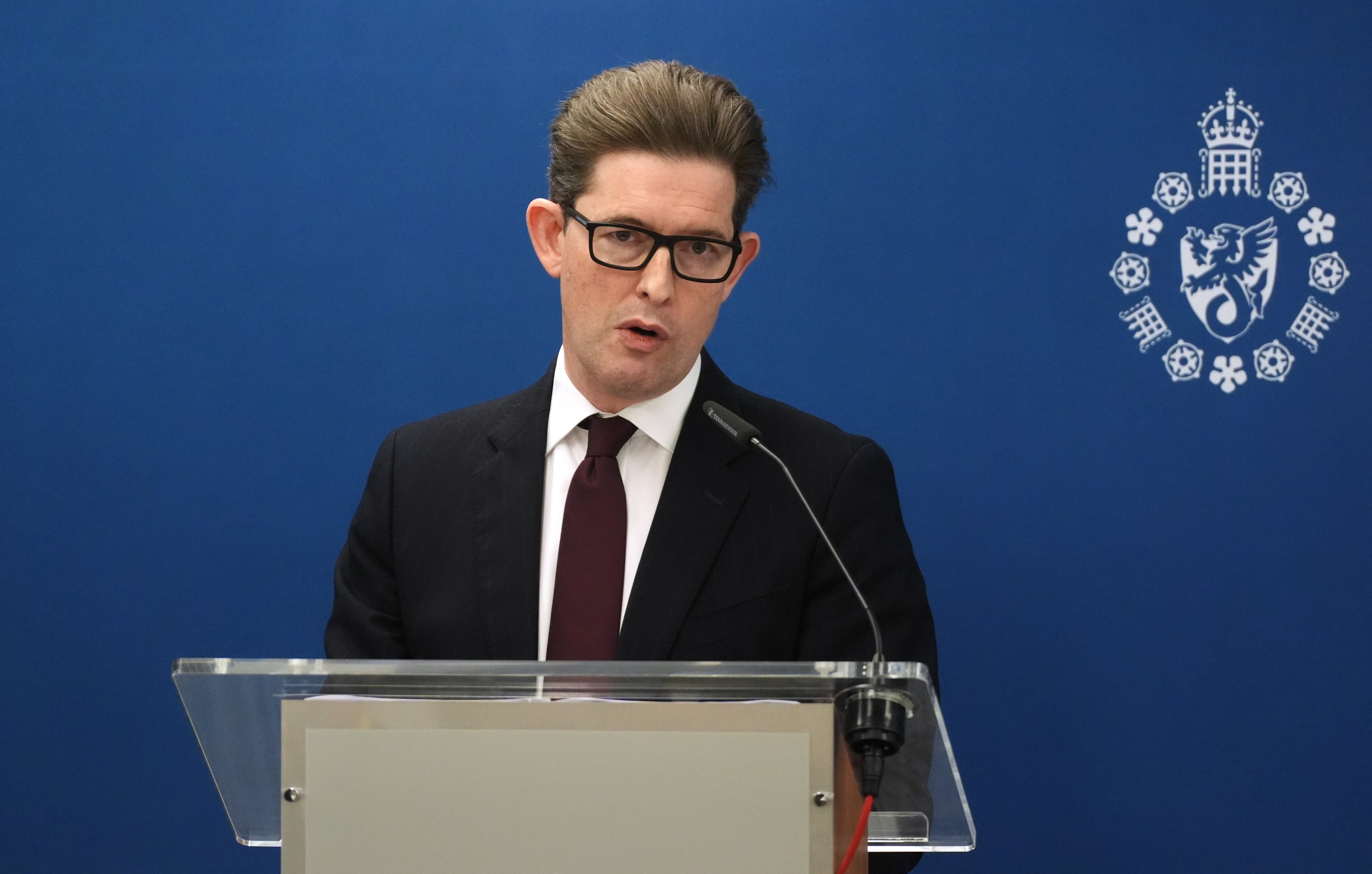 Director General of MI5, Ken McCallum, delivers the annual Director General’s Speech at the agency’s headquarters in London. Photo: dpa