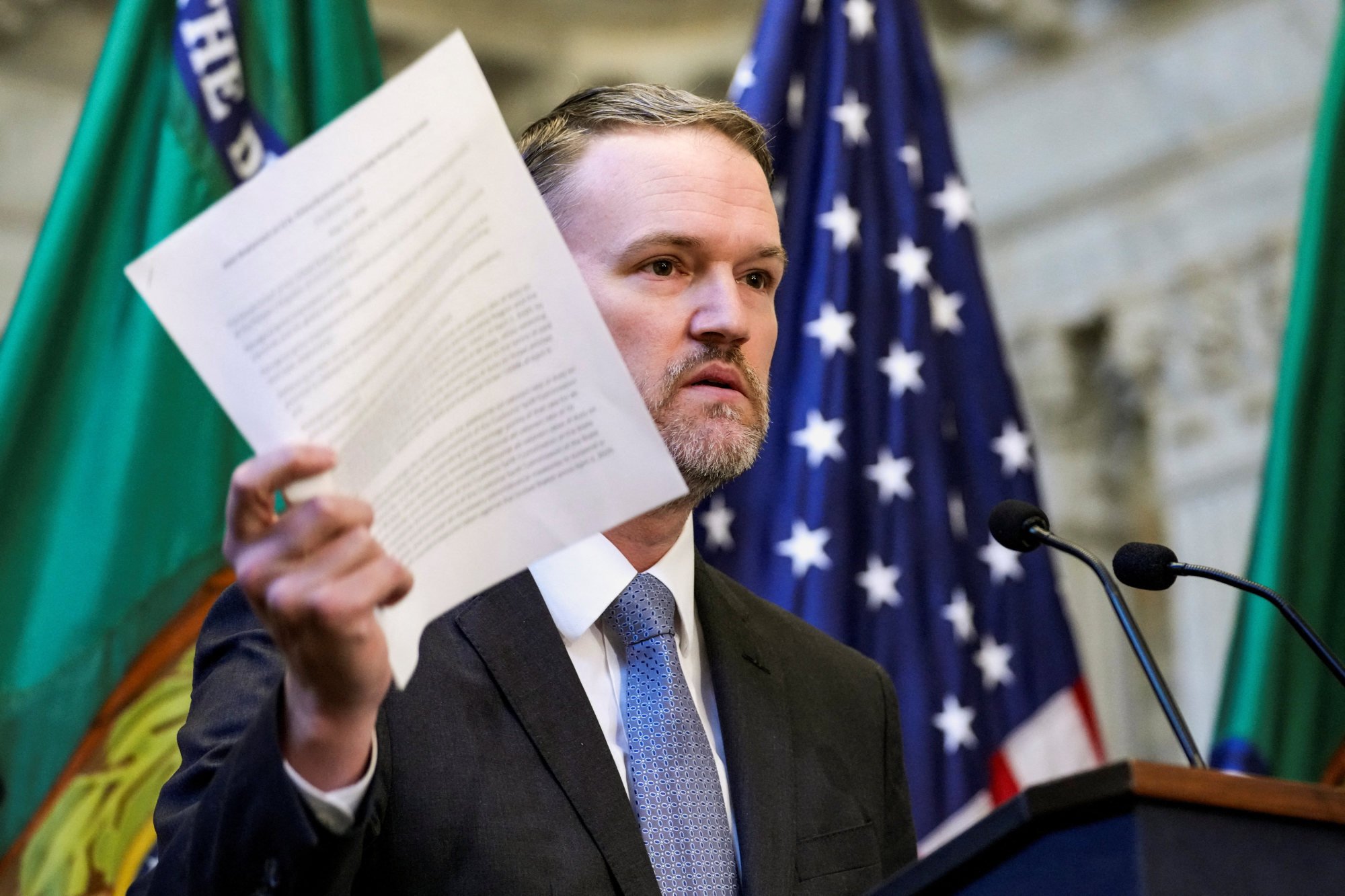US Trade Representative Jamieson Greer during a news conference with US Treasury Secretary Scott Bessent on the sidelines of the IMF/World Bank annual meetings in Washington on Wednesday. Photo: Reuters US Trade Representative Jamieson Greer during a news conference with US Treasury Secretary Scott Bessent on the sidelines of the IMF/World Bank annual meetings in Washington on Wednesday. Photo: Reuters