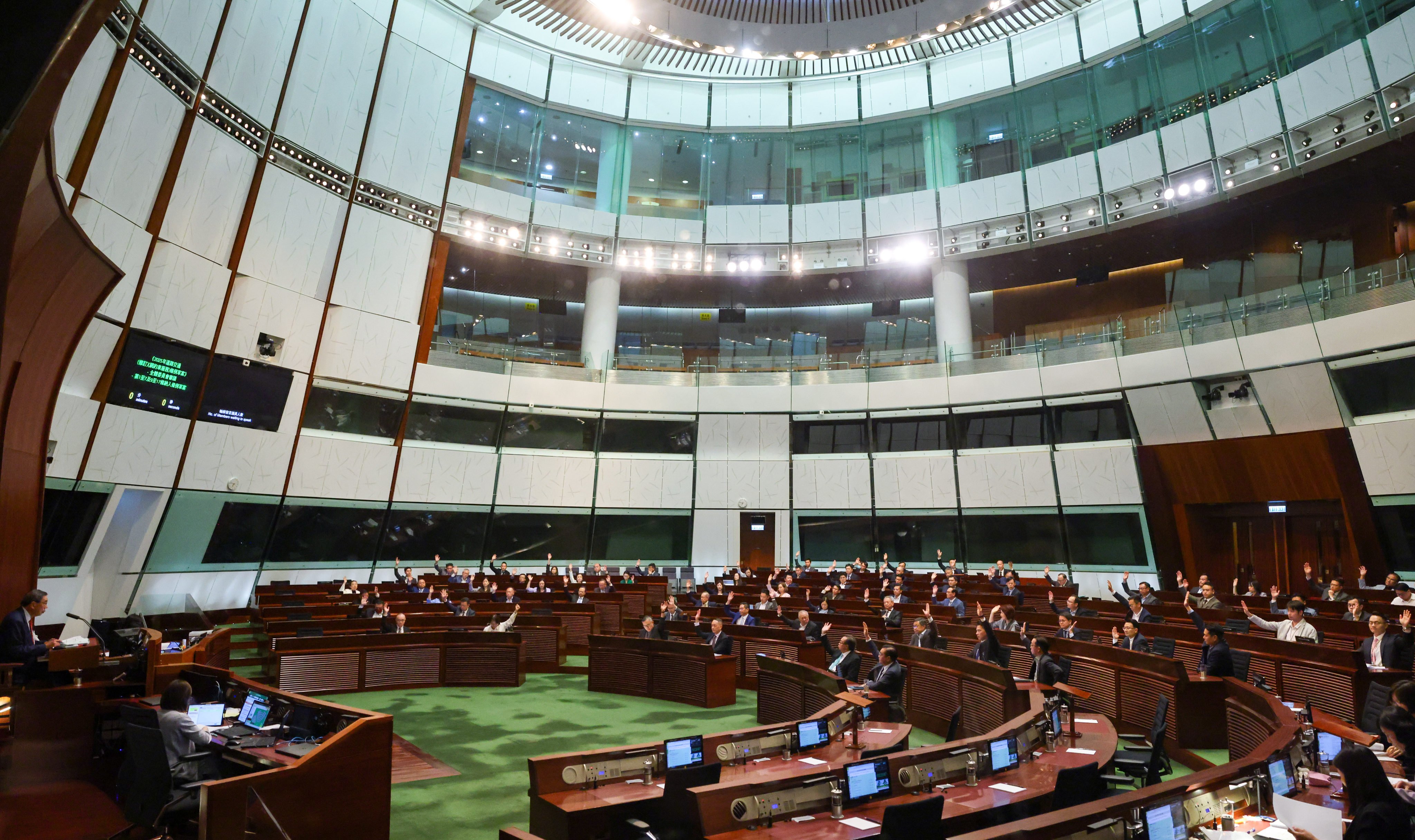 Lawmakers in the Legislative Council in Admiralty. The election will be held on December 7. Photo: Nora Tam