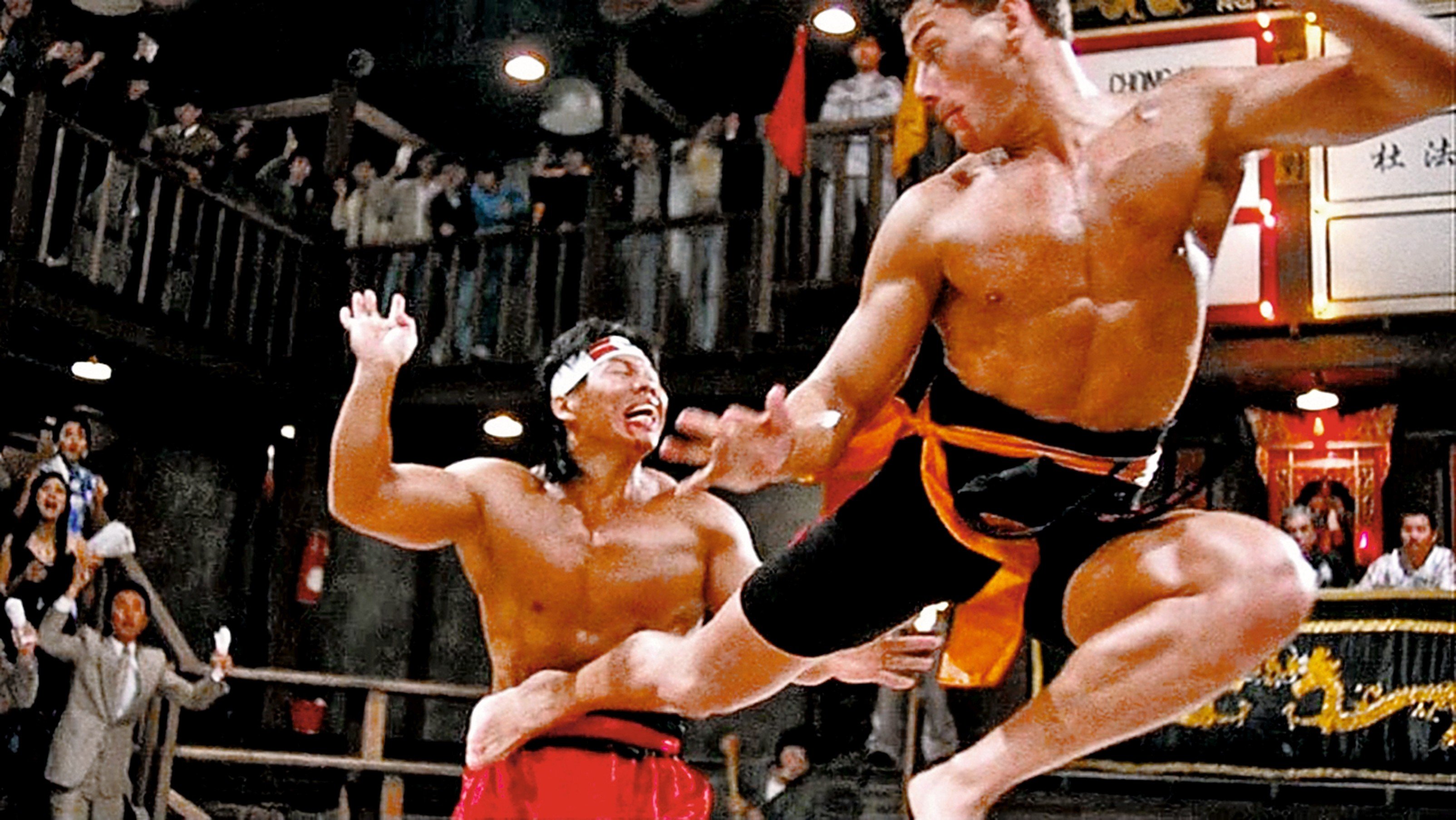 Jean-Claude Van Damme (right) and Bolo Yeung in a still from Bloodsport (1988), which was shot entirely in Hong Kong and is populated with local talent Photo: Warner Bros