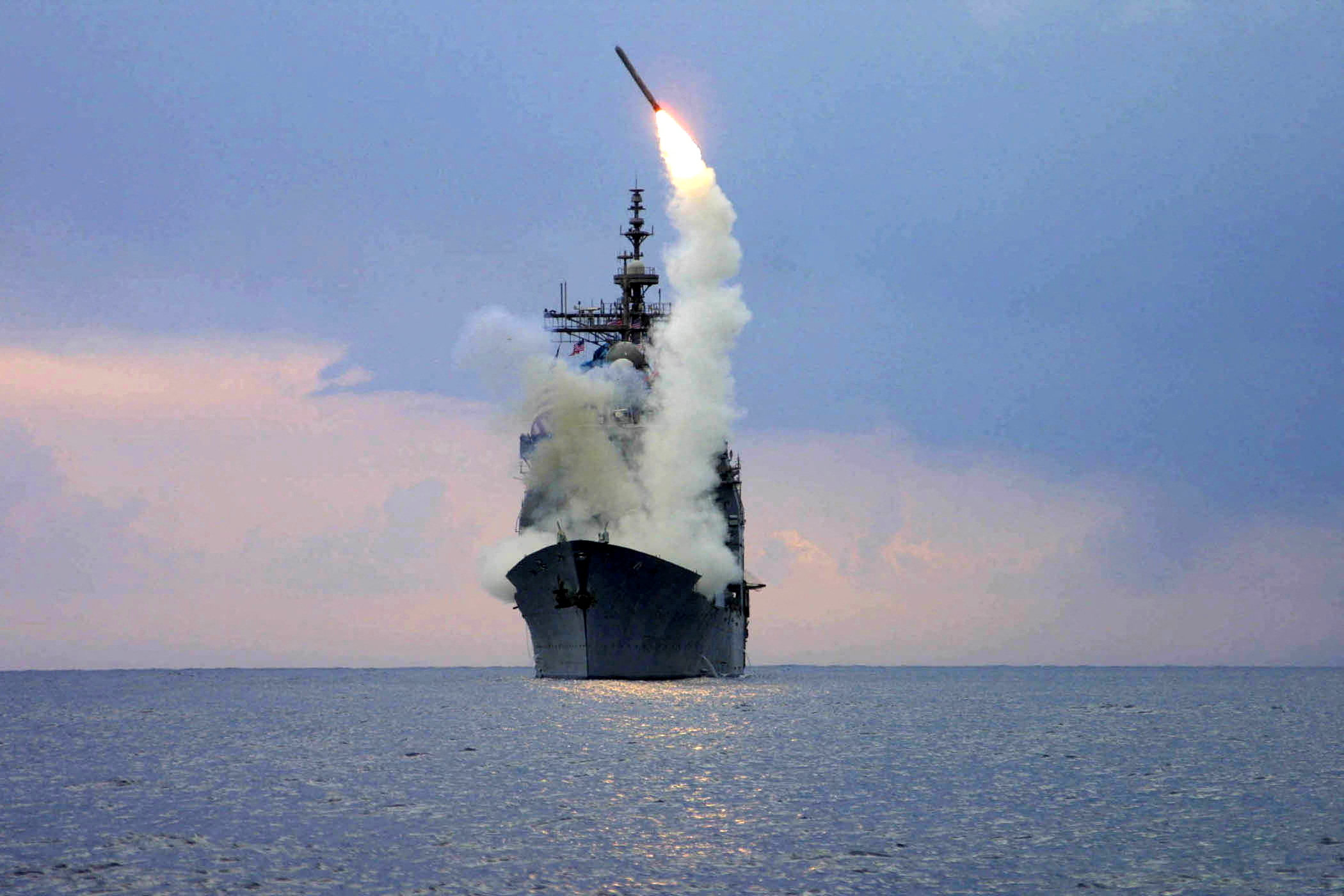 A Tomahawk missile being launched from a US warship. File photo: US Navy via Reuters