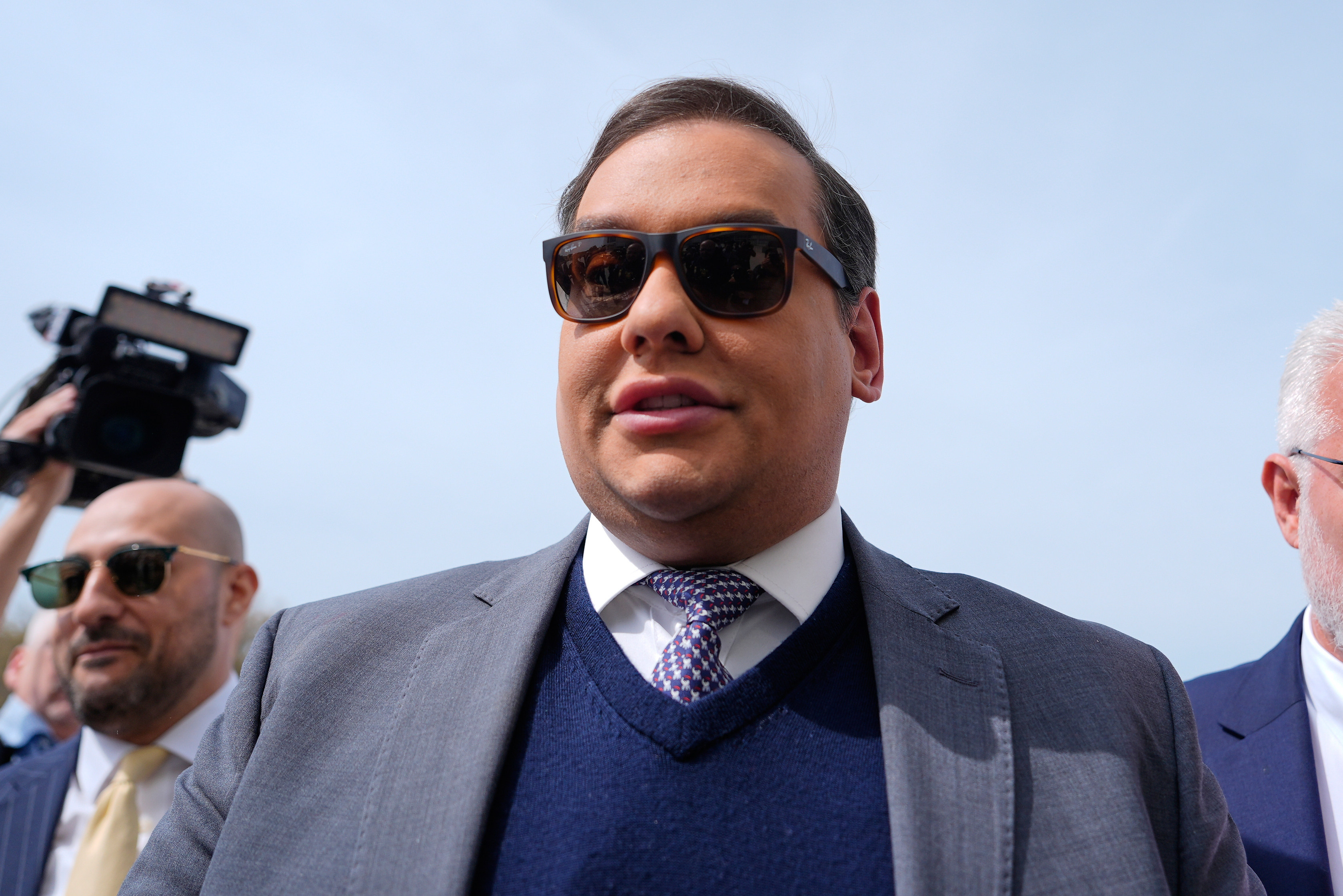 Former US congressman George Santos arrives at federal court in New York for sentencing in April. Photo: AP