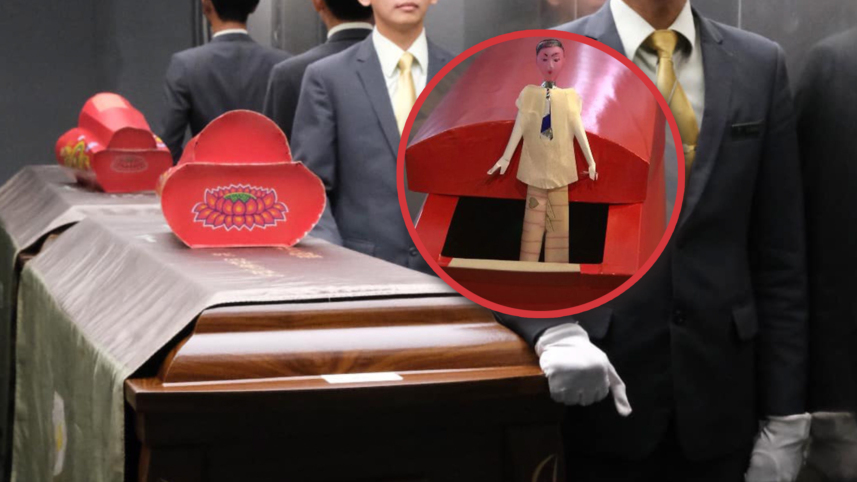 When two members die within a year, Chinese families perform the ritual of “offering sacrifices to an empty coffin” to ward off further misfortune. Photo: SCMP composite/Facebook/setn.com