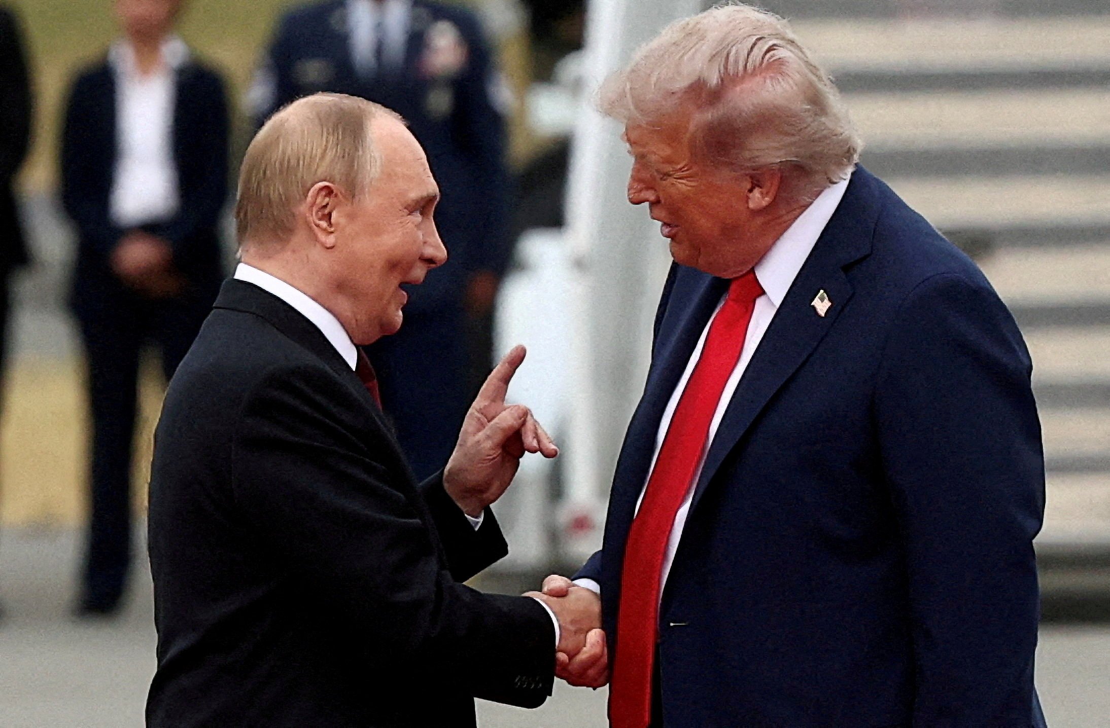 Russian President Vladimir Putin and US President Donald Trump at Joint Base Elmendorf-Richardson in Anchorage, Alaska, in August. Photo: Reuters
