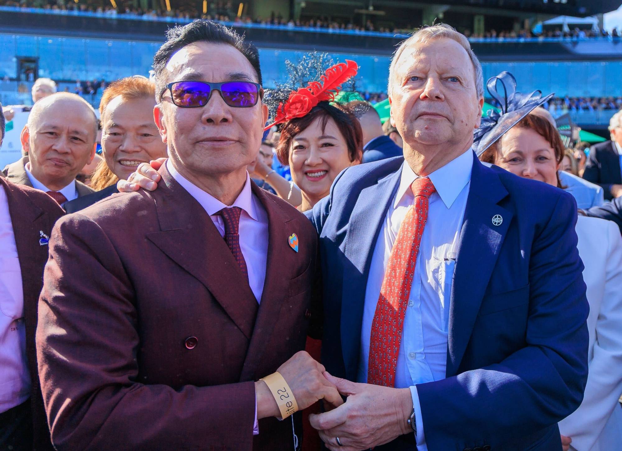 Jockey Club chief executive Winfried Engelbrecht-Bresges (right) congratulates Ka Ying Rising’s owner, Leung Shek-kong, after The Everest. Jockey Club chief executive Winfried Engelbrecht-Bresges (right) congratulates Ka Ying Rising’s owner, Leung Shek-kong, after The Everest.