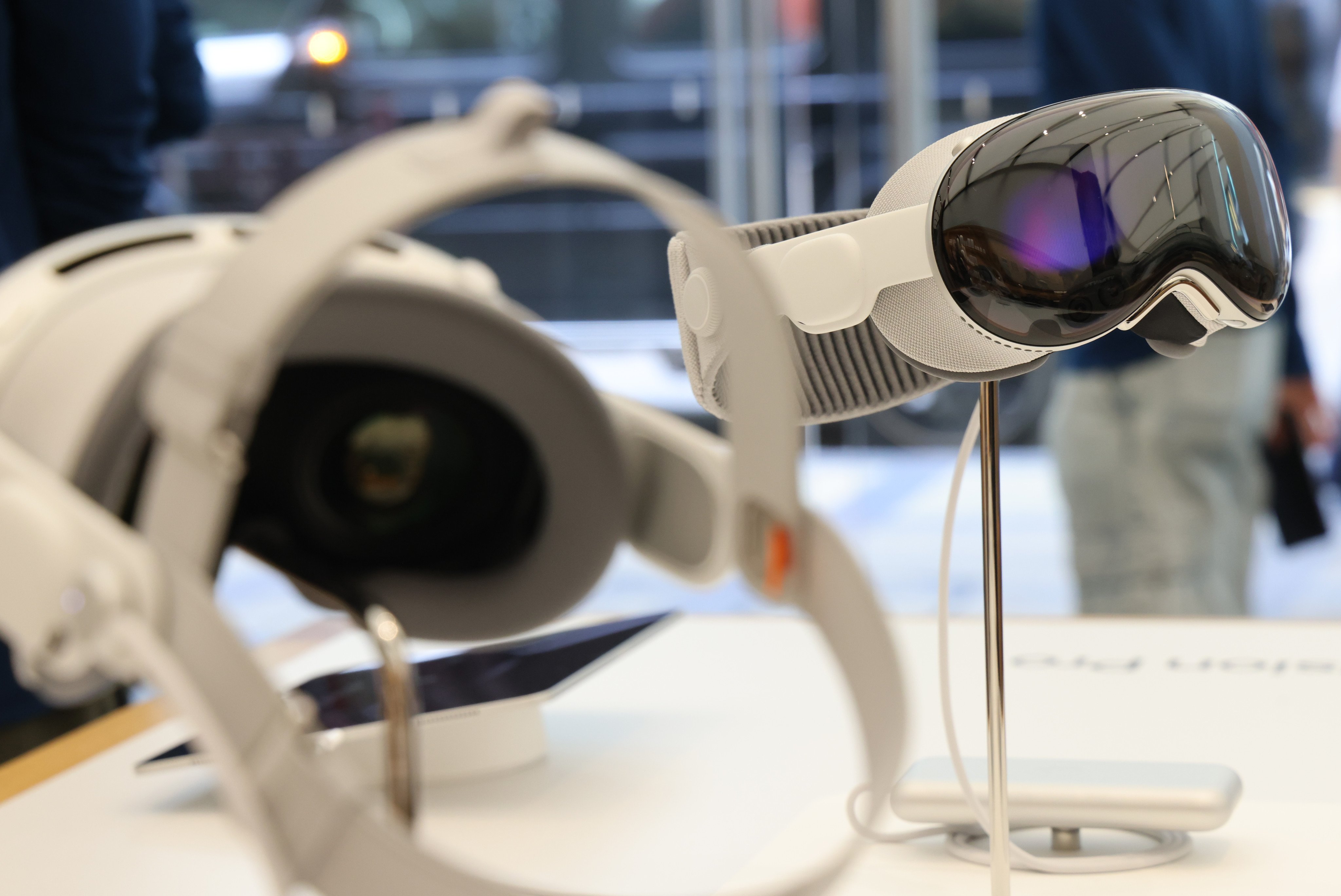 Apple’s Vision Pro mixed-reality headsets on display at the Apple Store in Tsim Sha Tsui, Hong Kong, June 28, 2024. Photo: Jelly Tse