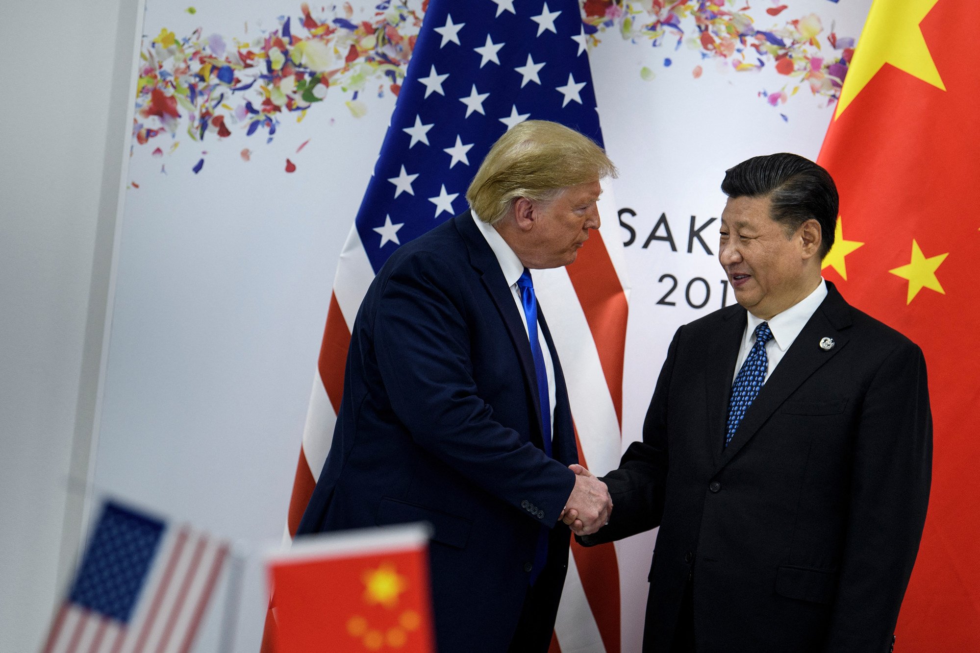 Presidents Donald Trump and Xi Jinping meet on the sidelines of the Group of 20 summit in Japan in 2019. Photo: TNS Presidents Donald Trump and Xi Jinping meet on the sidelines of the Group of 20 summit in Japan in 2019. Photo: TNS