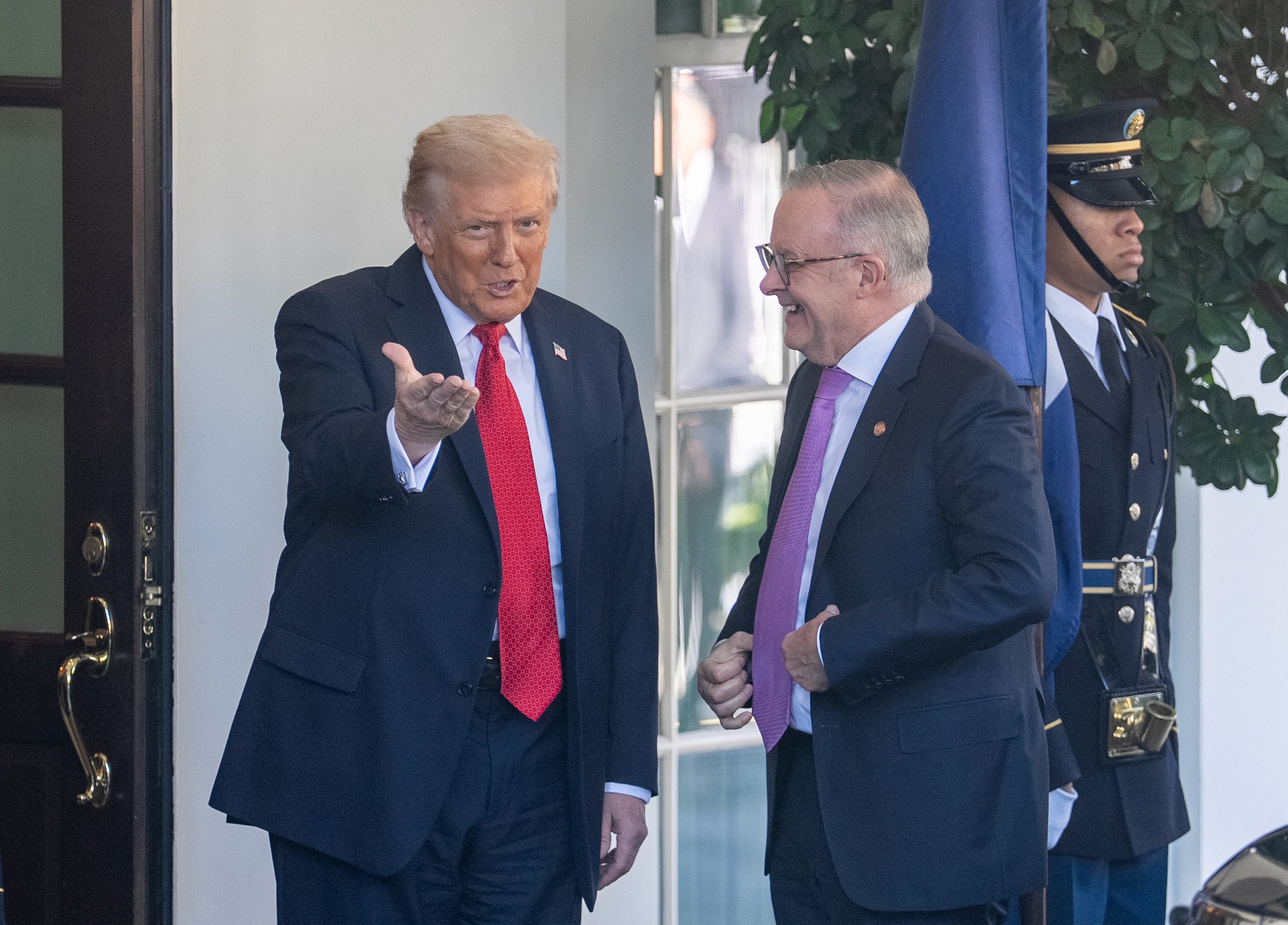 US President Donald Trump (left) with Australian Prime Minister Anthony Albanese at the White House in Washington on Monday. Photo: Xinhua
