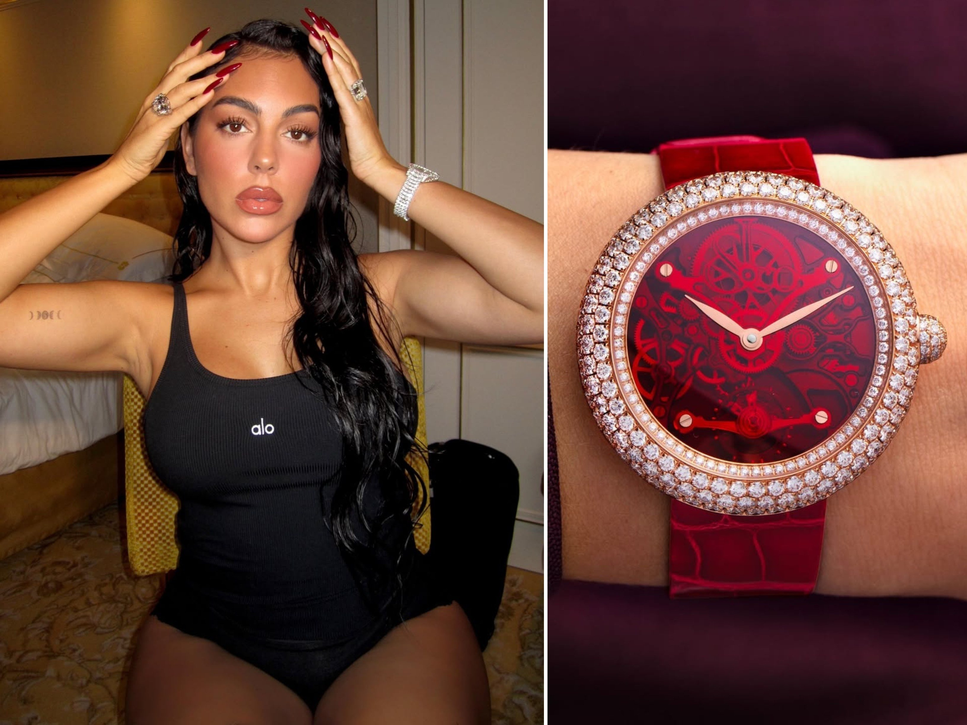 Cristiano Ronaldo’s fiancée Georgina Rodríguez has a taste for fine and rare watches, such as this Jacob & Co piece. Photos: @georginagio, @jacobandco/Instagram