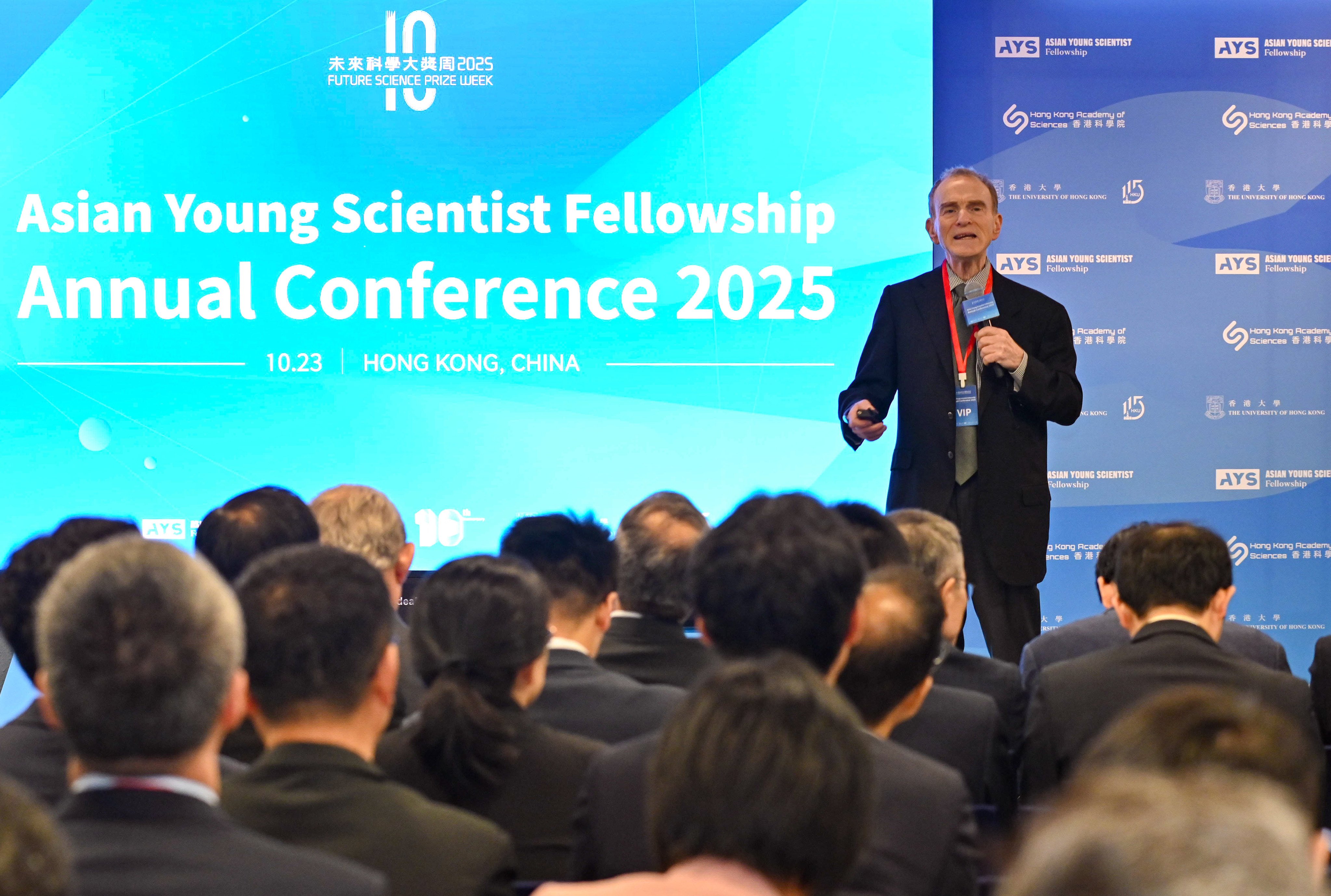 Randy Schekman delivers his keynote speech at the conference. Photo: Handout