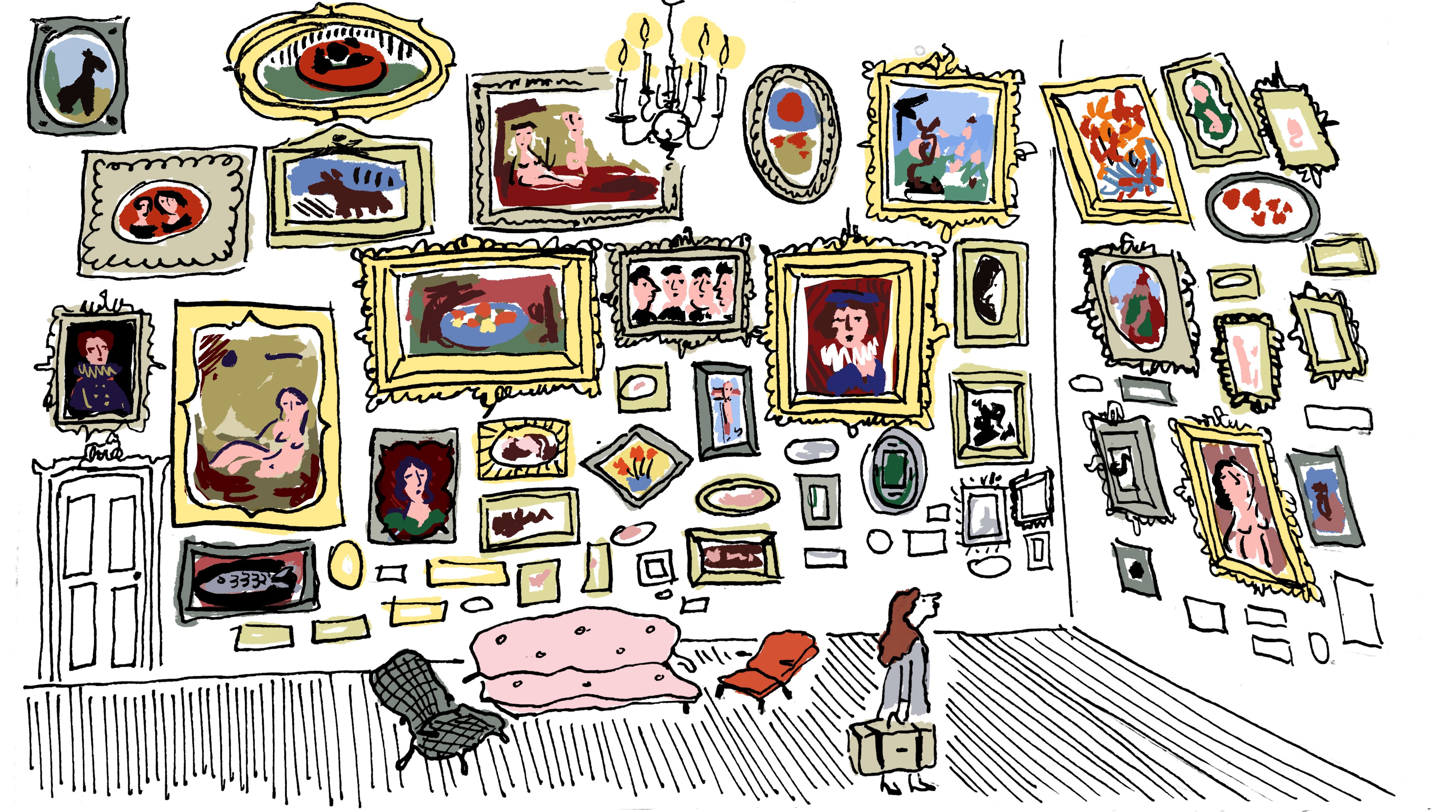 Writer Fionnuala McHugh interviewed art collector Paul Mellon in his home in 1992, surrounded by many of the world’s greatest paintings. She found it suffocating. Illustration: Hannah Robinson