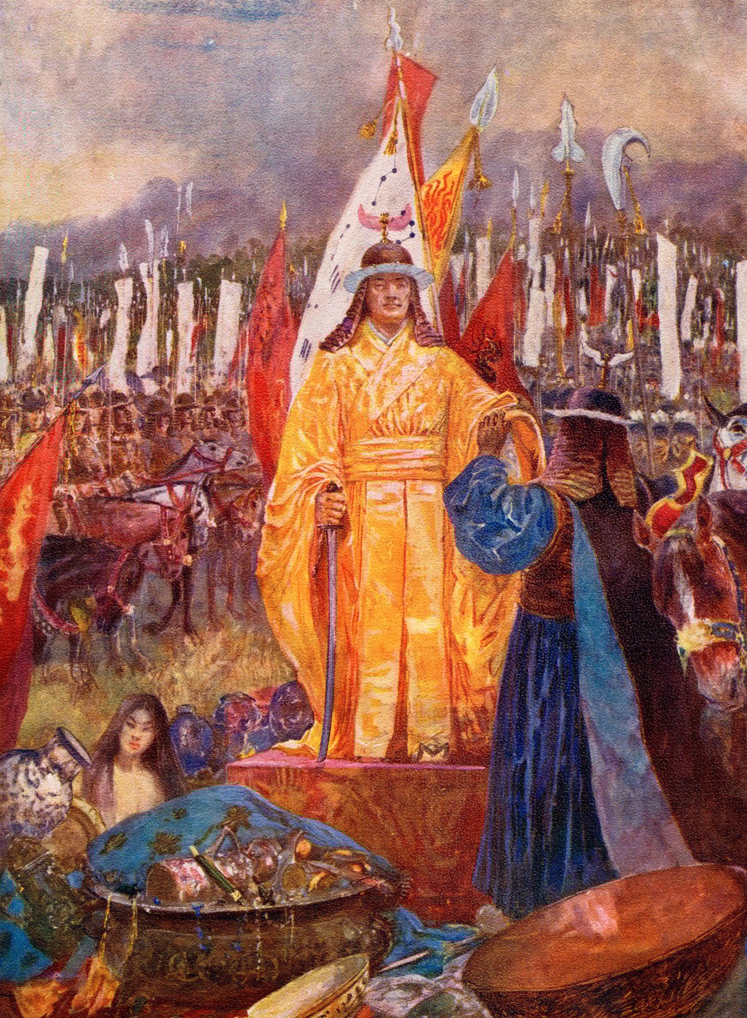 Grand Marshal Zhao Kuangyin is proclaimed Emperor of the Song Dynasty on the battlefield after the Chenqiao mutiny in 960 in an illustration from Hutchinson’s History of the Nations, published in 1915. The coup saw Zhao become leader of one of China’s most prosperous dynasties. Photo: Universal Images Group via Getty Images