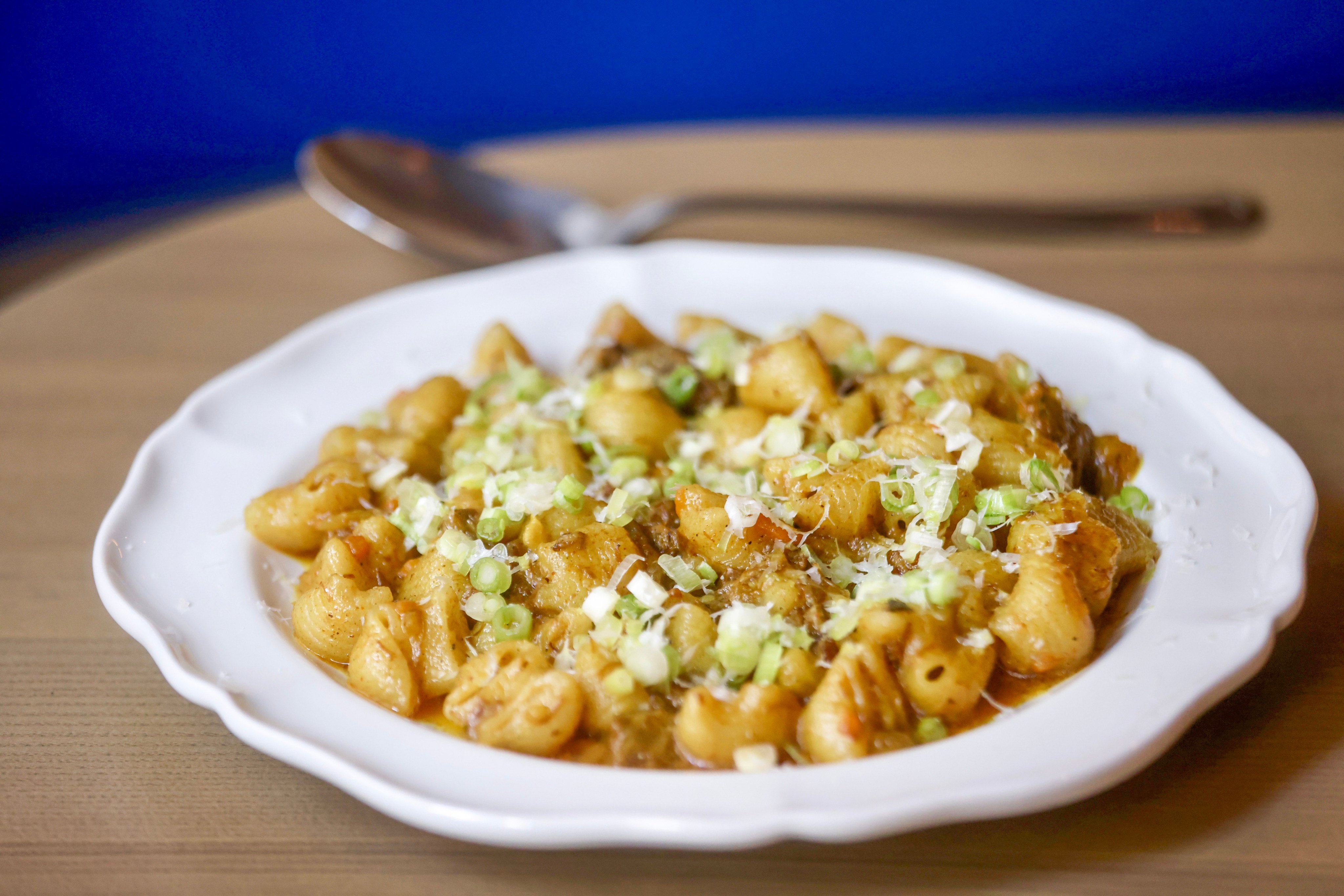 Bone marrow macaroni with curry Wagyu brisket ragu and pecorino cheese, inspired by Hong Kong-style curry, at Twist Pasta Bar, a new restaurant in Hong Kong’s Central neighbourhood that puts a local spin on Italian favourites. Photo: Jonathan Wong
