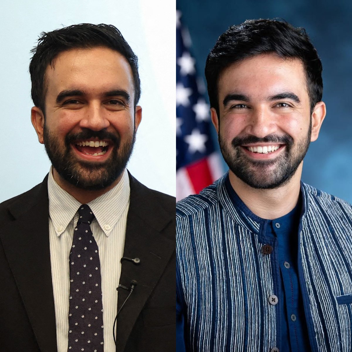 New York State Representative Zohran Mamdani is running for mayor of New York City in style. Photos: @zohrankmamdani/Instagram, AFP