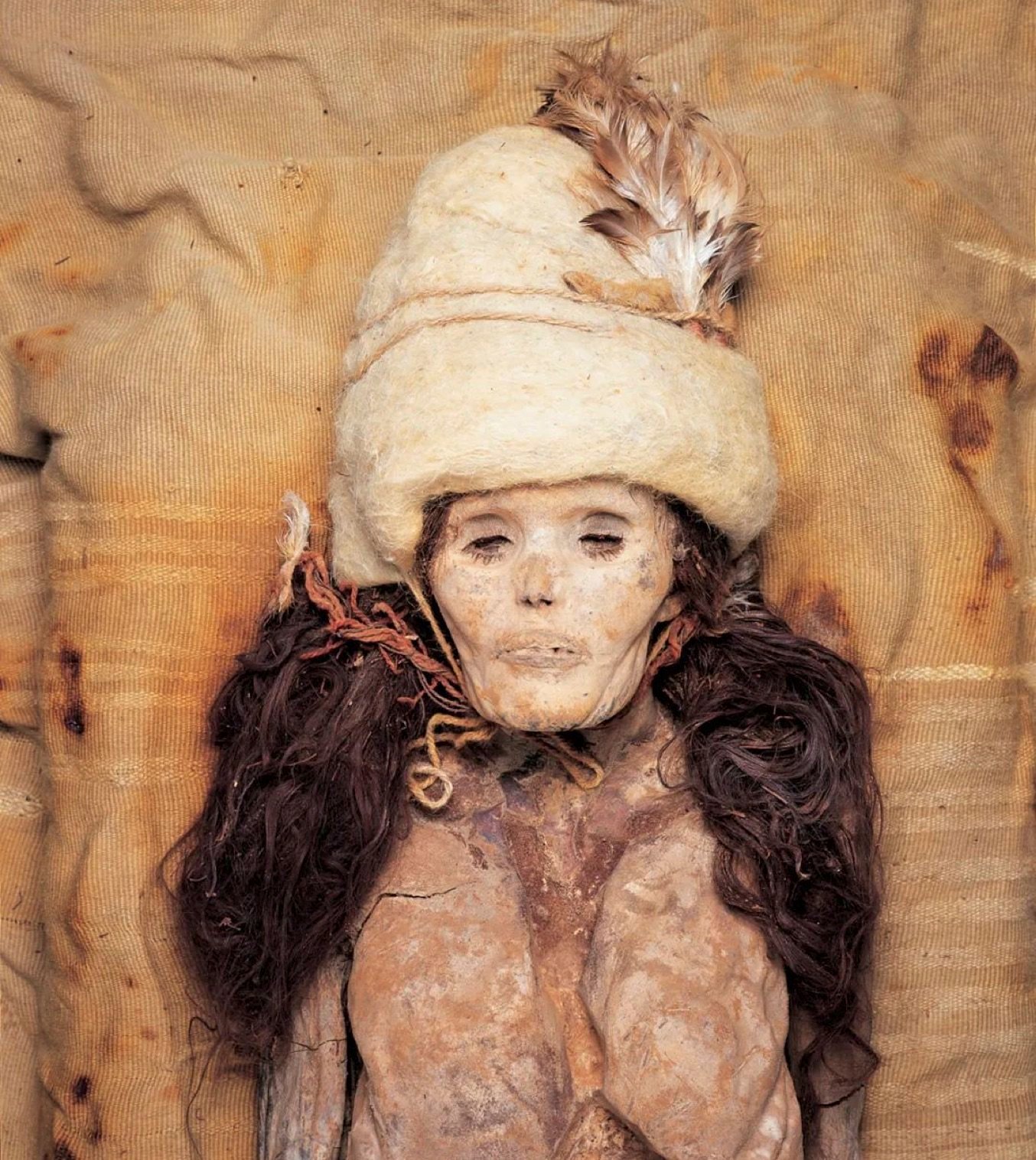 The Princess of Xiaohe is one of the most famous mummies found in the Tarim Basin in Xinjiang, China. Can the origins of the modern witch hat be traced to this region? Photo: Xinjiang Institute of Cultural Relics and Archaeology