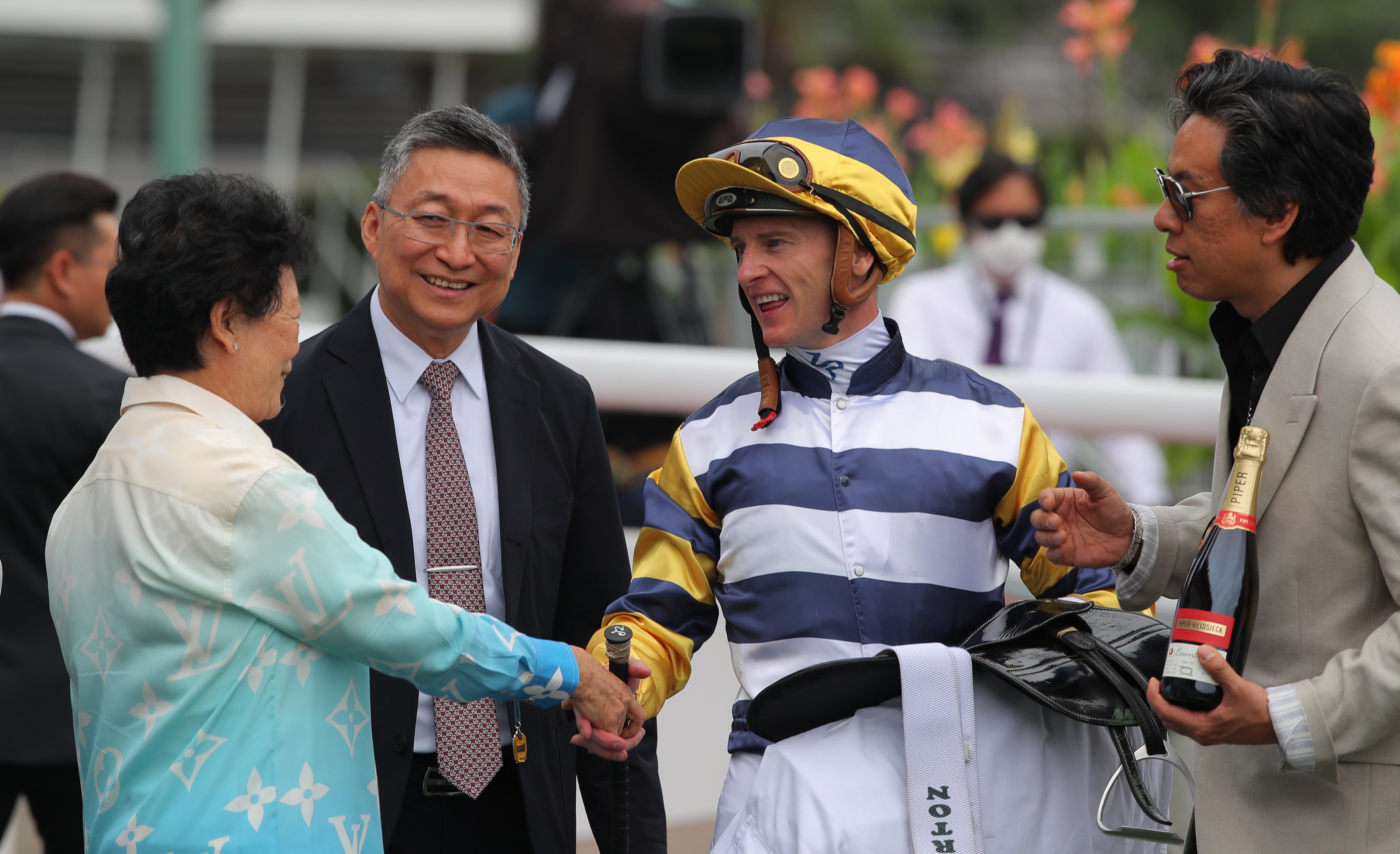Trainer Francis Lui (second from left) and jockey Zac Purton team up again with Packing Hermod in the Premier Bowl. Photos: Kenneth Chan