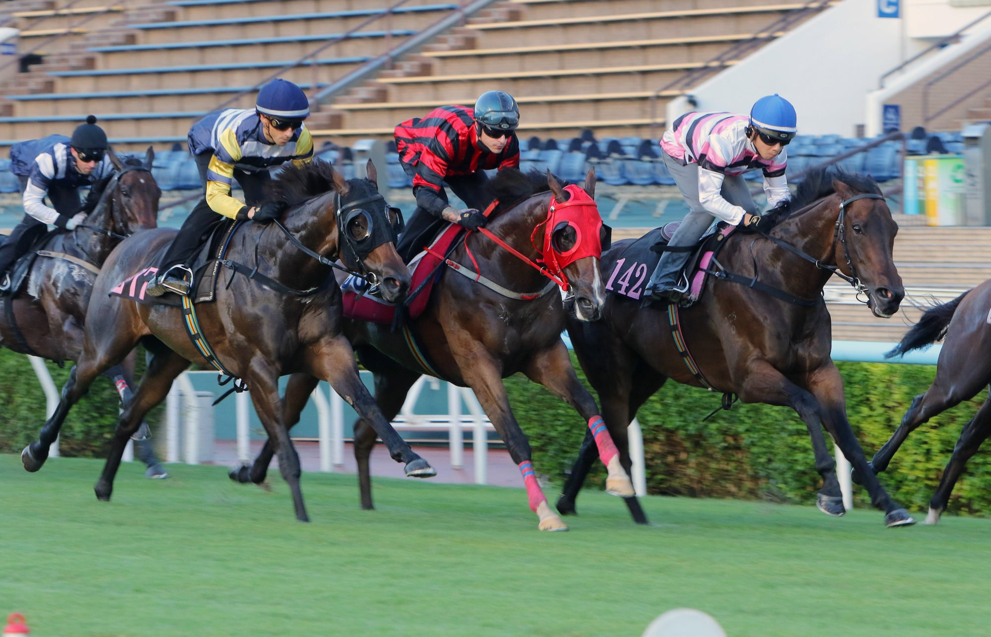 Divano (right) wins a recent Sha Tin trial under Angus Chung. Divano (right) wins a recent Sha Tin trial under Angus Chung.