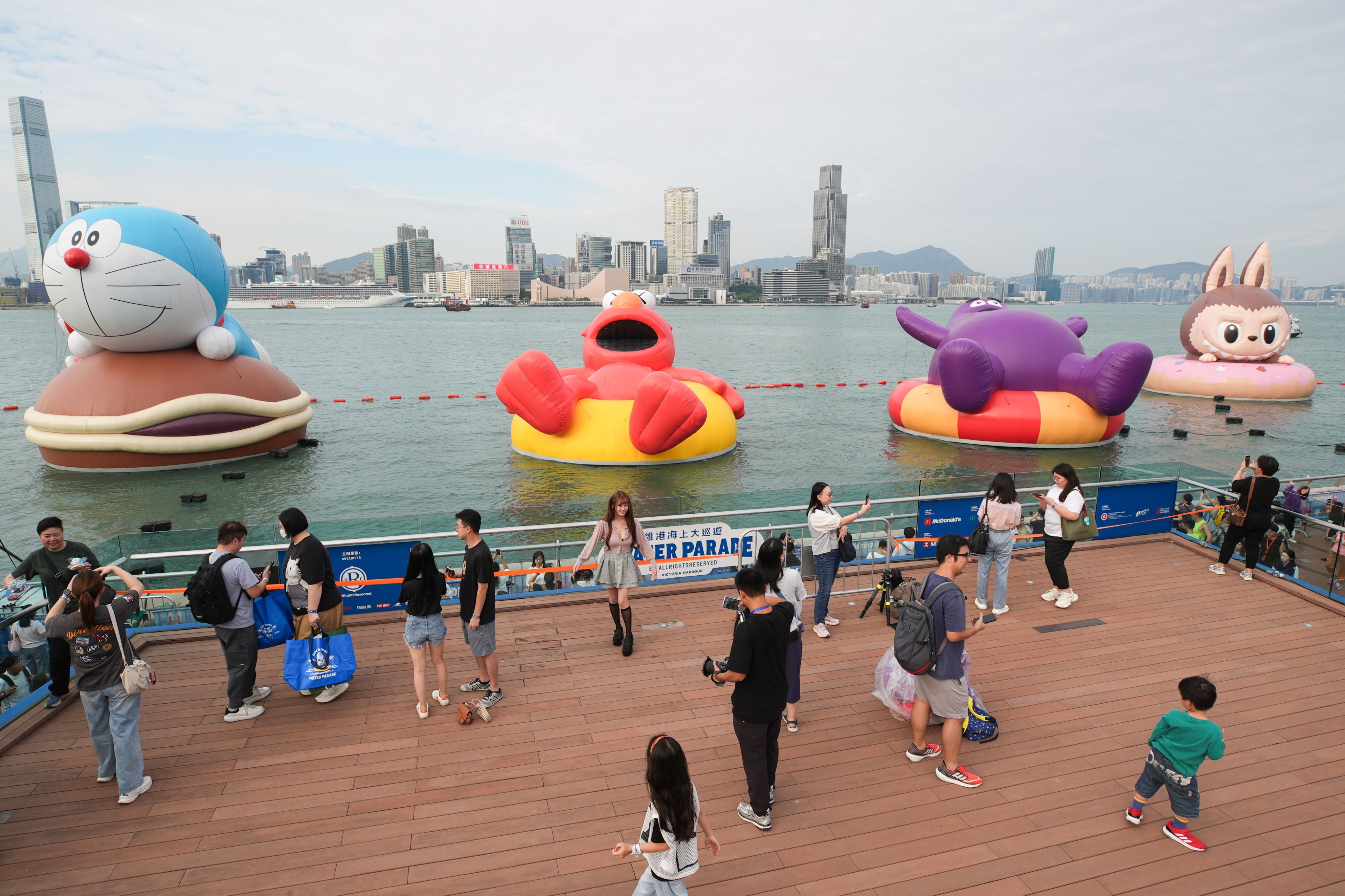 The four giant inflatables will be in the harbour until November 1. Photo: Eugene Lee