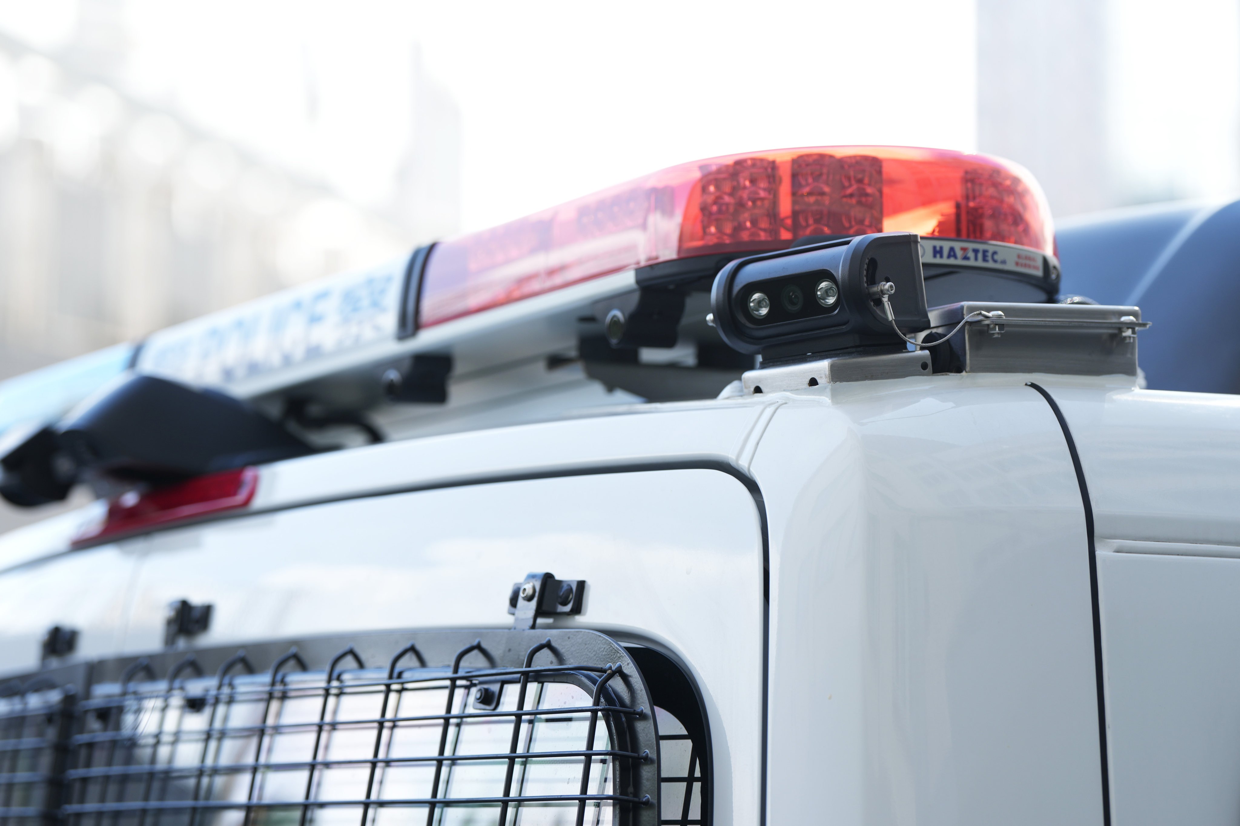A camera sits on a police vehicle at the police headquarters on July 23, during a media briefing on the “SmartView” surveillance system. Photo: Sam Tsang