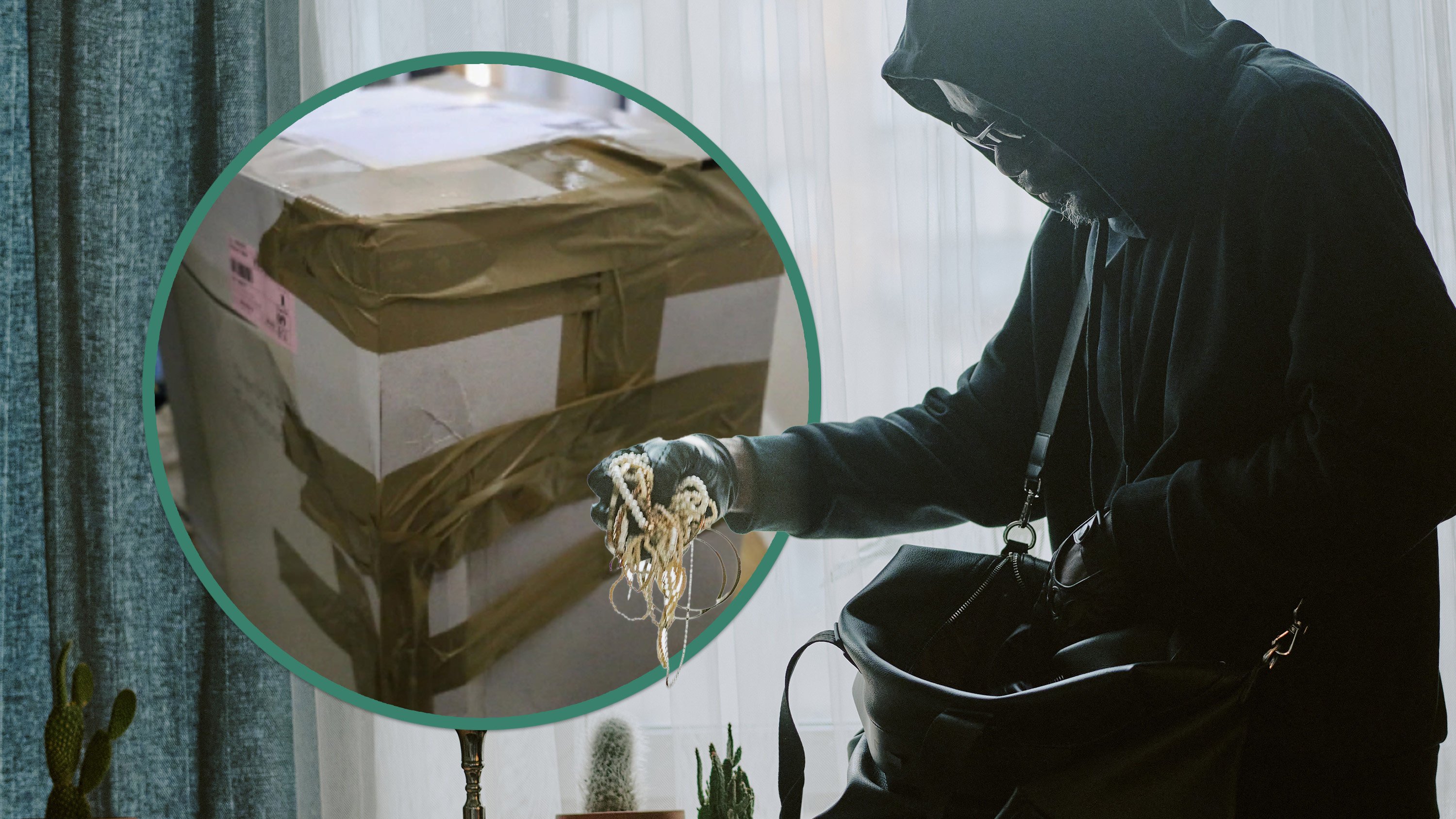 A Chinese man hid in a wooden box and hired a delivery worker to bring him into a residential block before breaking into a woman’s home and stealing gold and cash. Photo: SCMP composite/Shutterstock/QQ.com