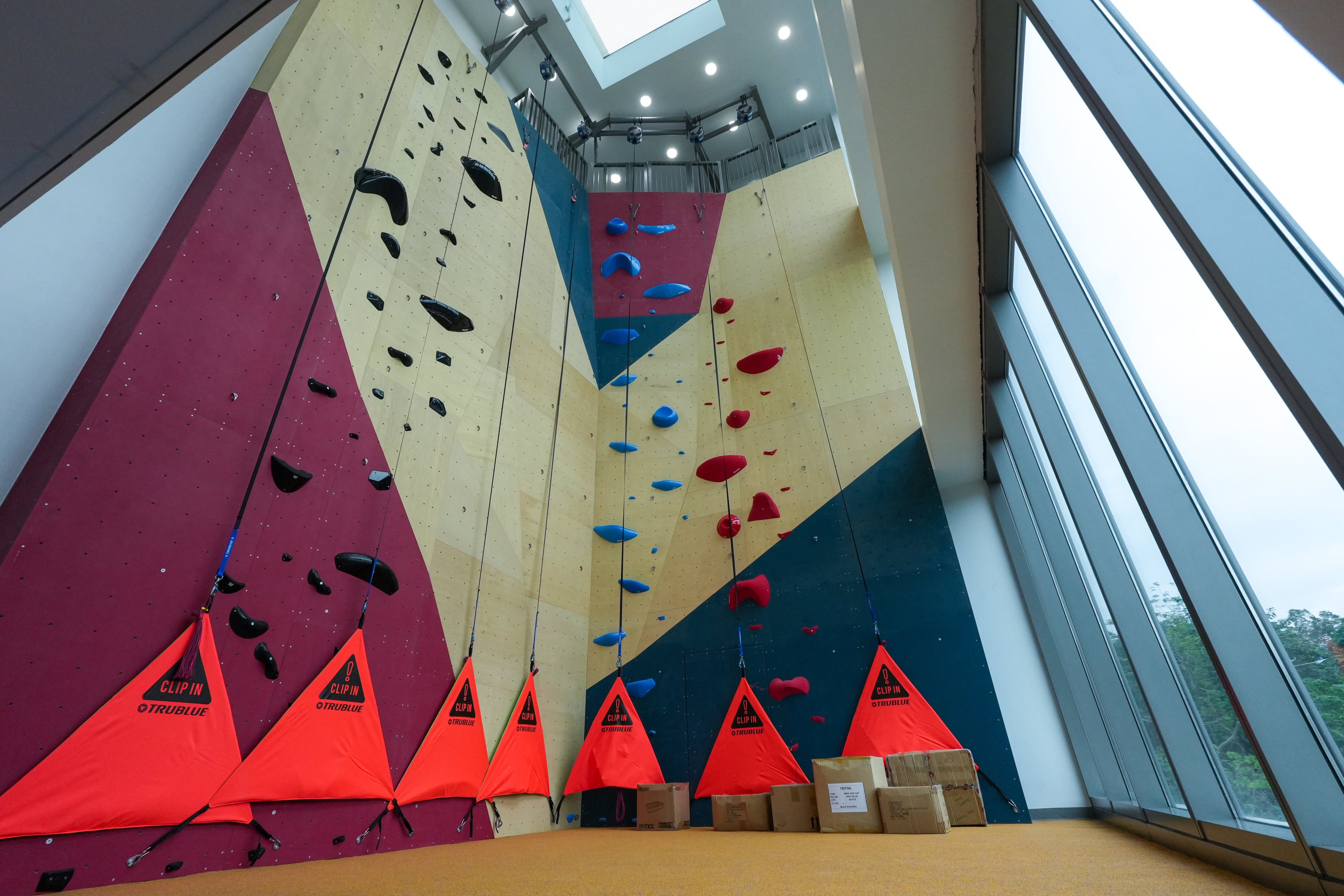HKIS’ new Dragon Centre for Activities and Athletics includes a climbing wall. Photo: Sun Yeung