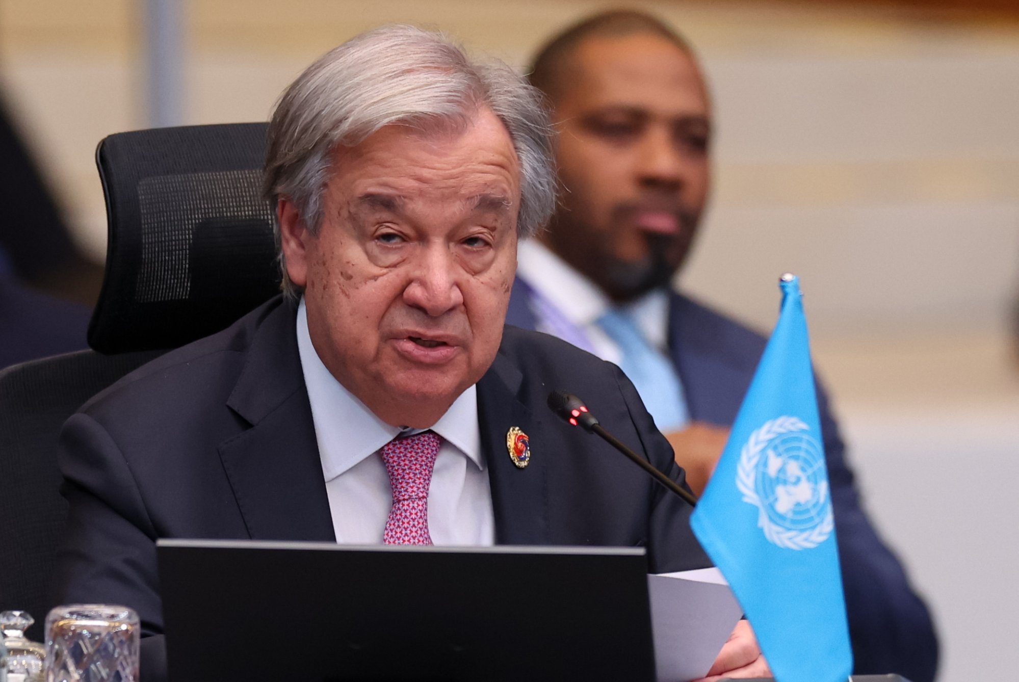 UN Secretary General Antonio Guterres attends the Asean-United Nations summit in Kuala Lumpur, Malaysia, on Monday. Photo: EPA UN Secretary General Antonio Guterres attends the Asean-United Nations summit in Kuala Lumpur, Malaysia, on Monday. Photo: EPA