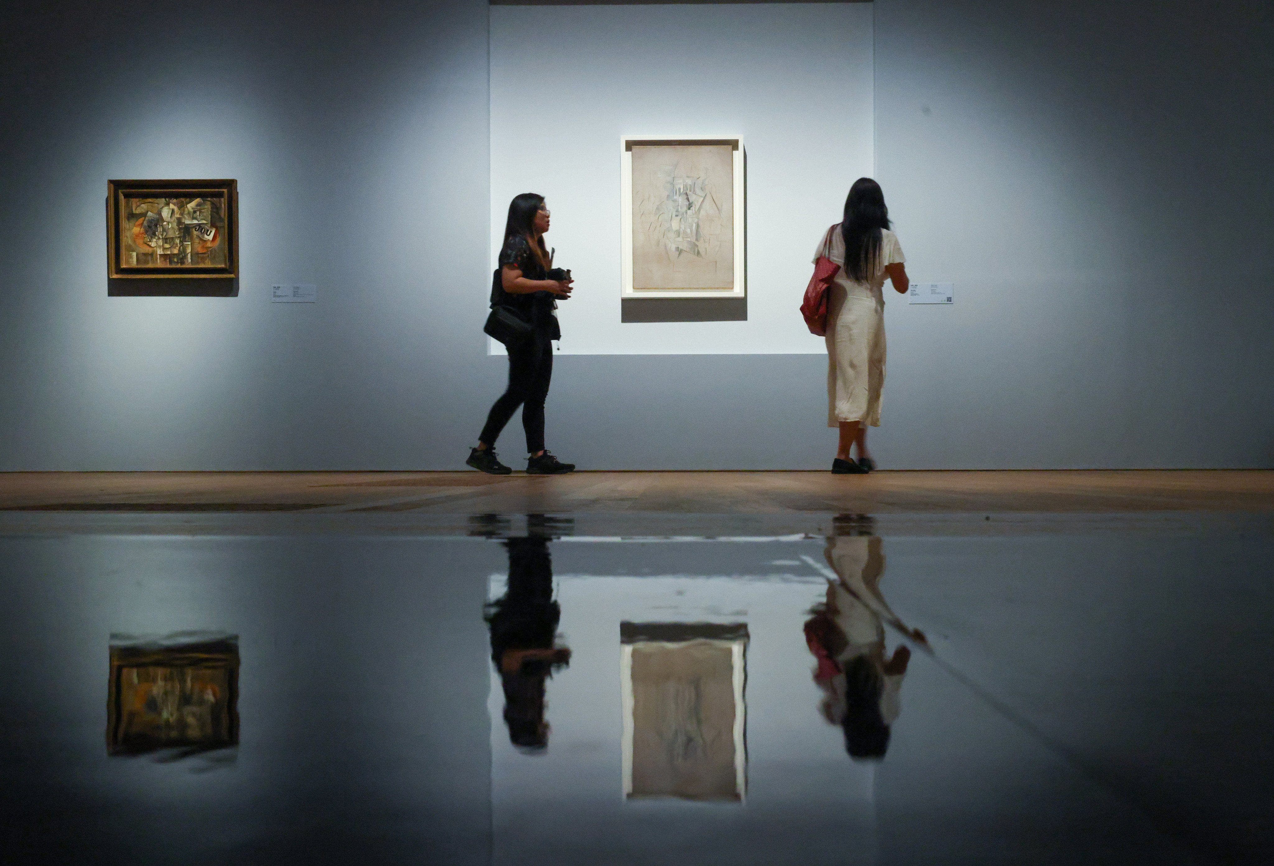 (Left to right) “Dead Birds” and “Sacre-Coeur” by Pablo Picasso are showcased at an M+ special exhibition. Photo: Nora Tam
