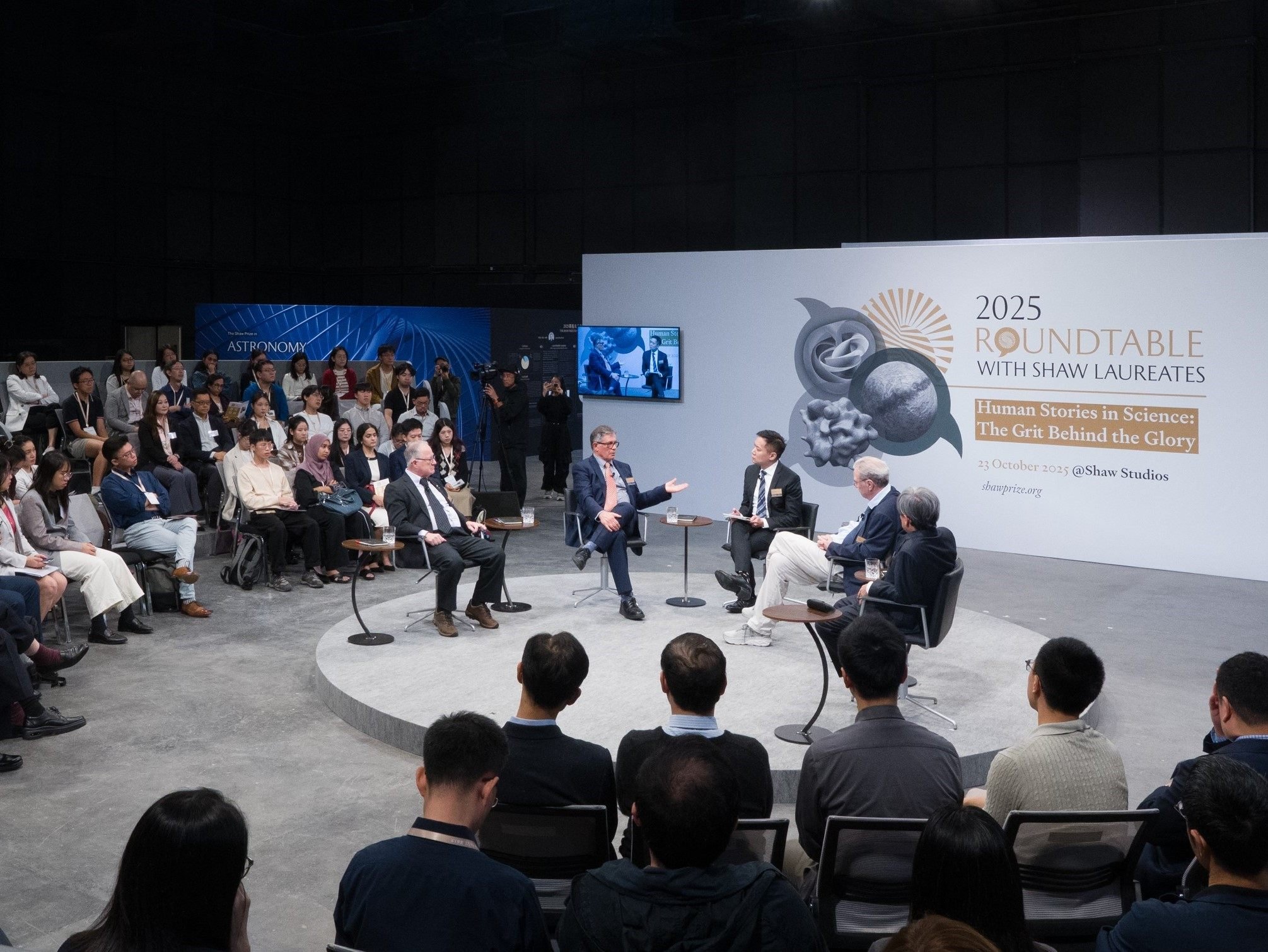 This year’s Shaw Prize laureates discuss the challenges and joys of their scientific discoveries at a round-table event hosted at Shaw Studios in Hong Kong. Photo: The Shaw Prize Foundation