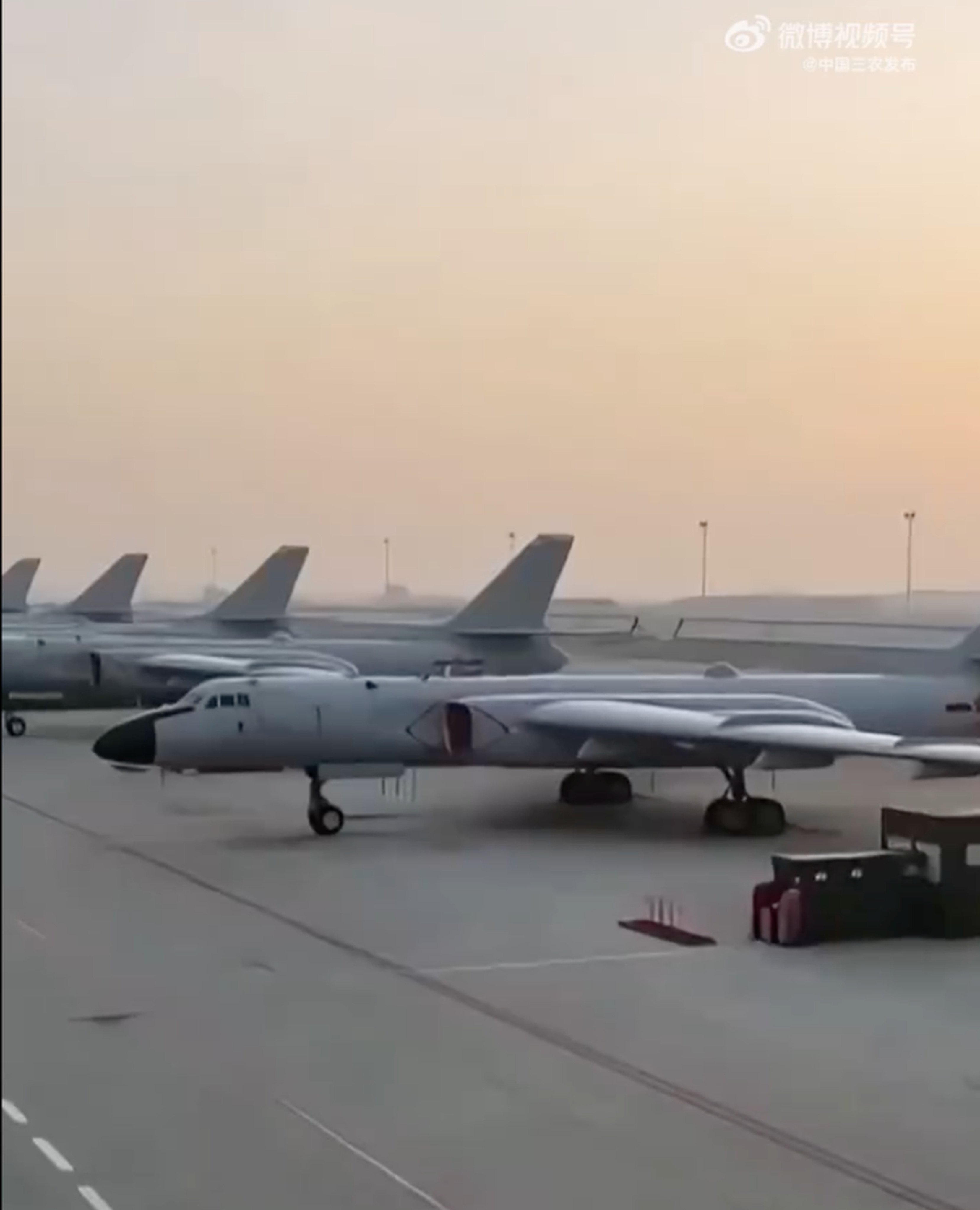 CCTV said several H-6K bombers recently carried out simulated confrontation drills over air and sea areas surrounding Taiwan. Photo: Weibo/中国三农发布
