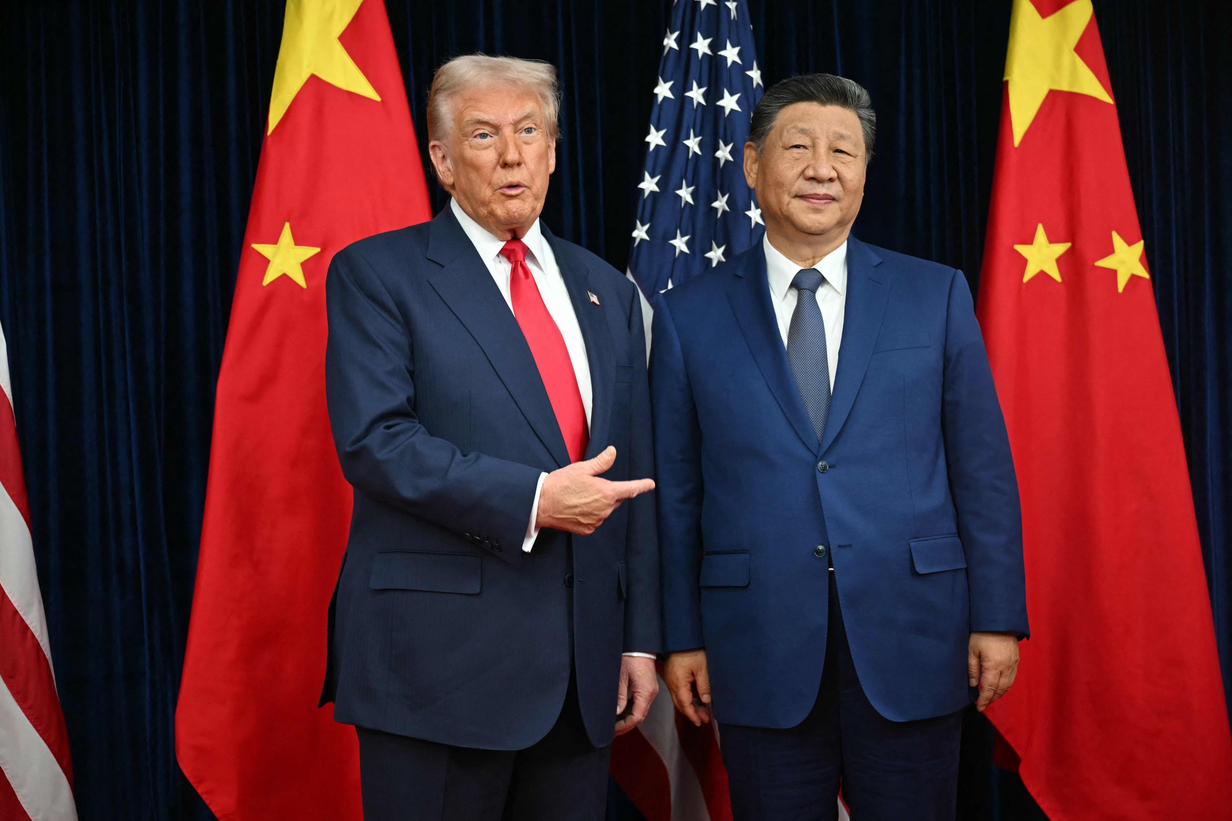 US President Donald Trump and Chinese leader Xi Jinping held a meeting in Busan, South Korea, on Thursday. Photo: AFP