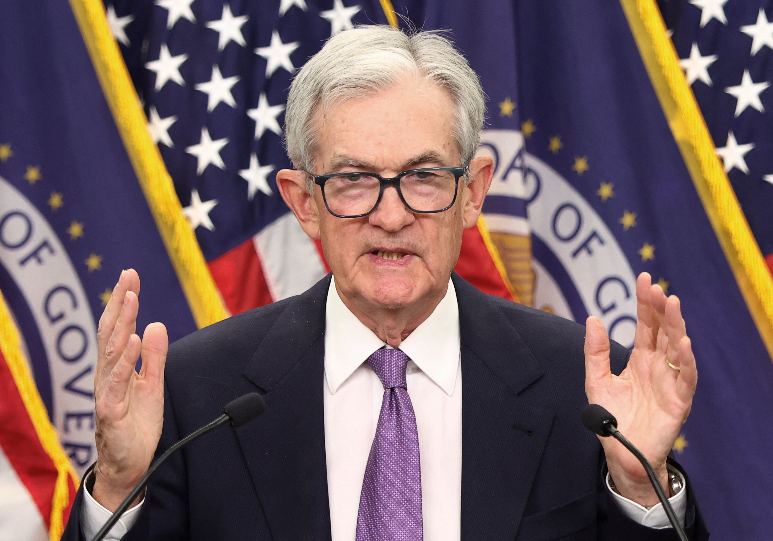 US Federal Reserve Chair Jerome Powell holds a press conference in Washington after the Fed cut interest rates by quarter of a percentage point on Wednesday. Photo: Reuters