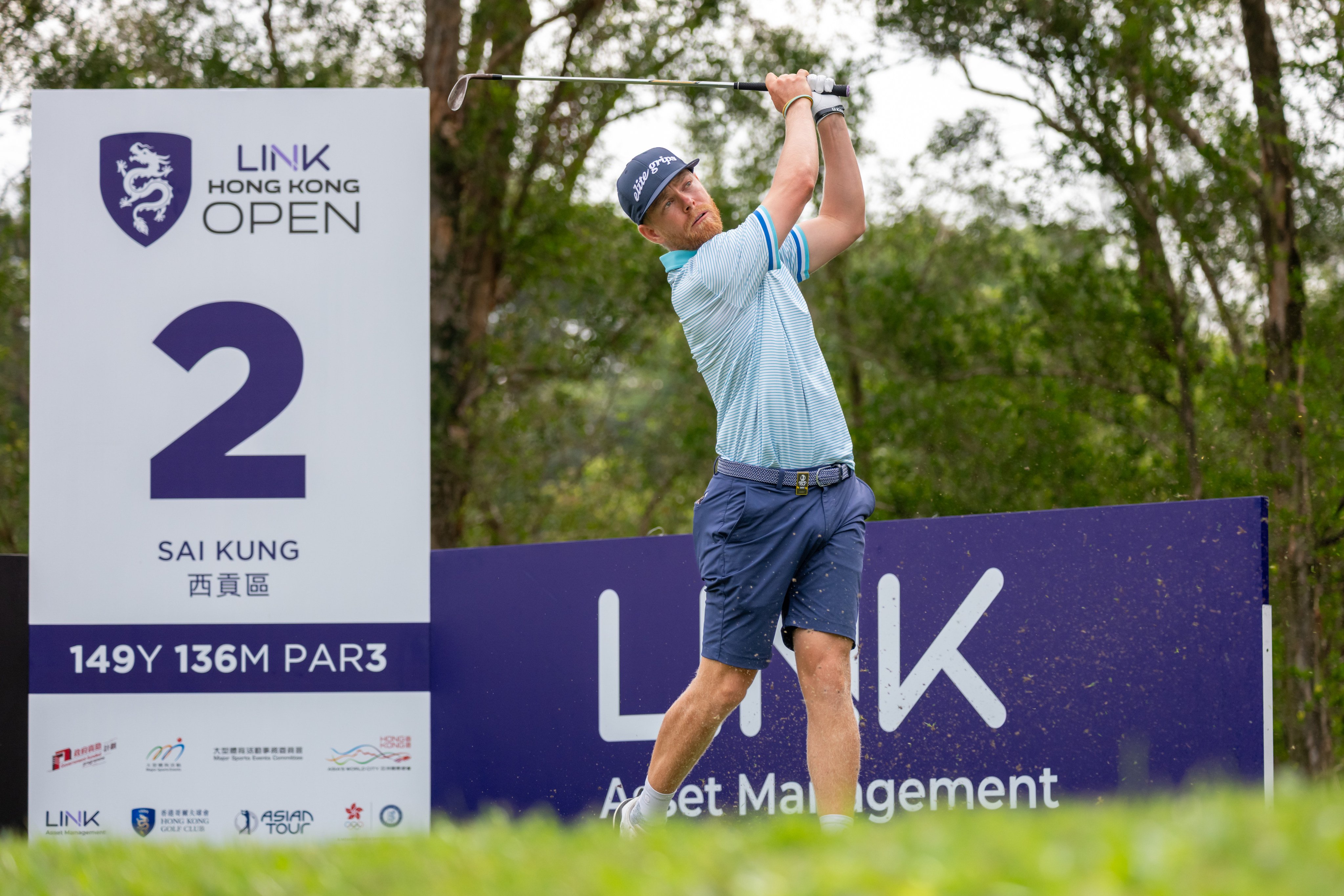 Scott Vincent, who leads the International Series Rankings, in action during round one of the Link Hong Kong Open on Thursday. Photo: Asian Tour