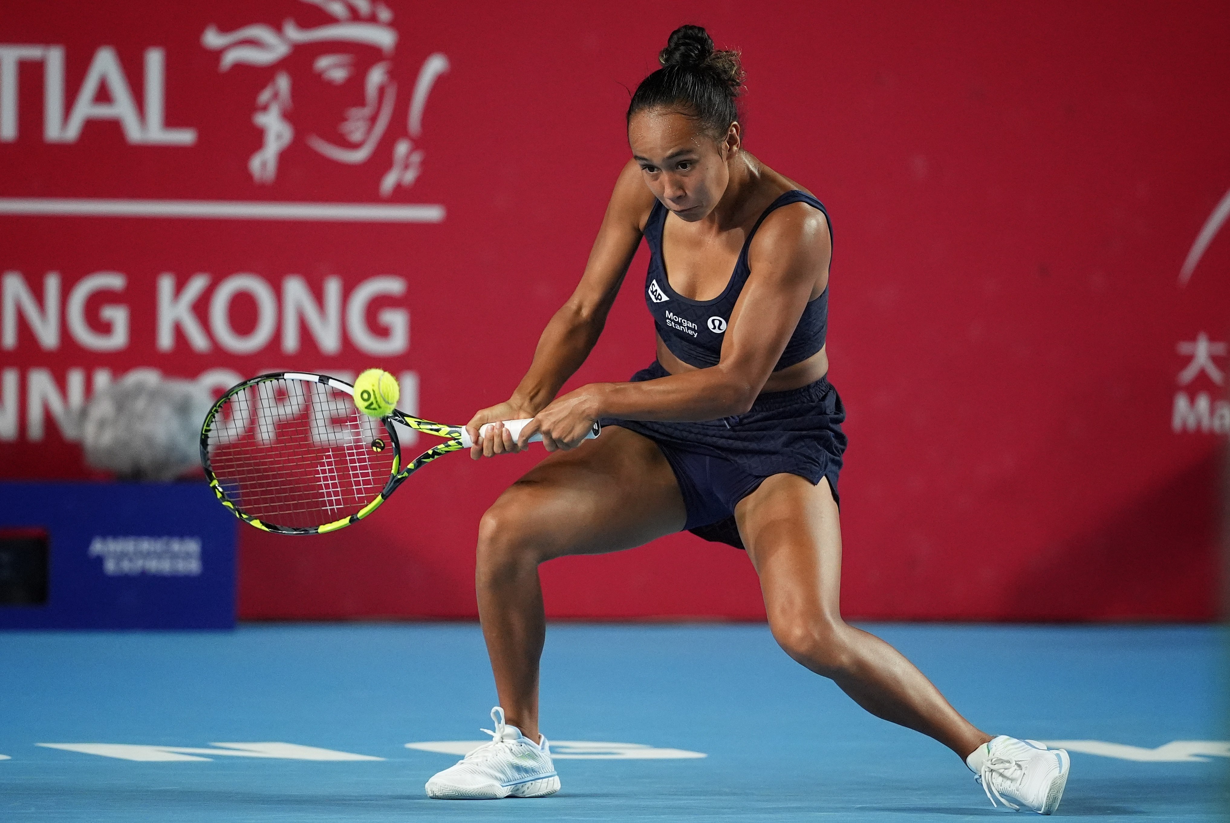Canada’s Leylah Fernandez beat Romania’s Sorana Cirstea in straight sets at Victoria Park on Friday. Photo: Elson Li