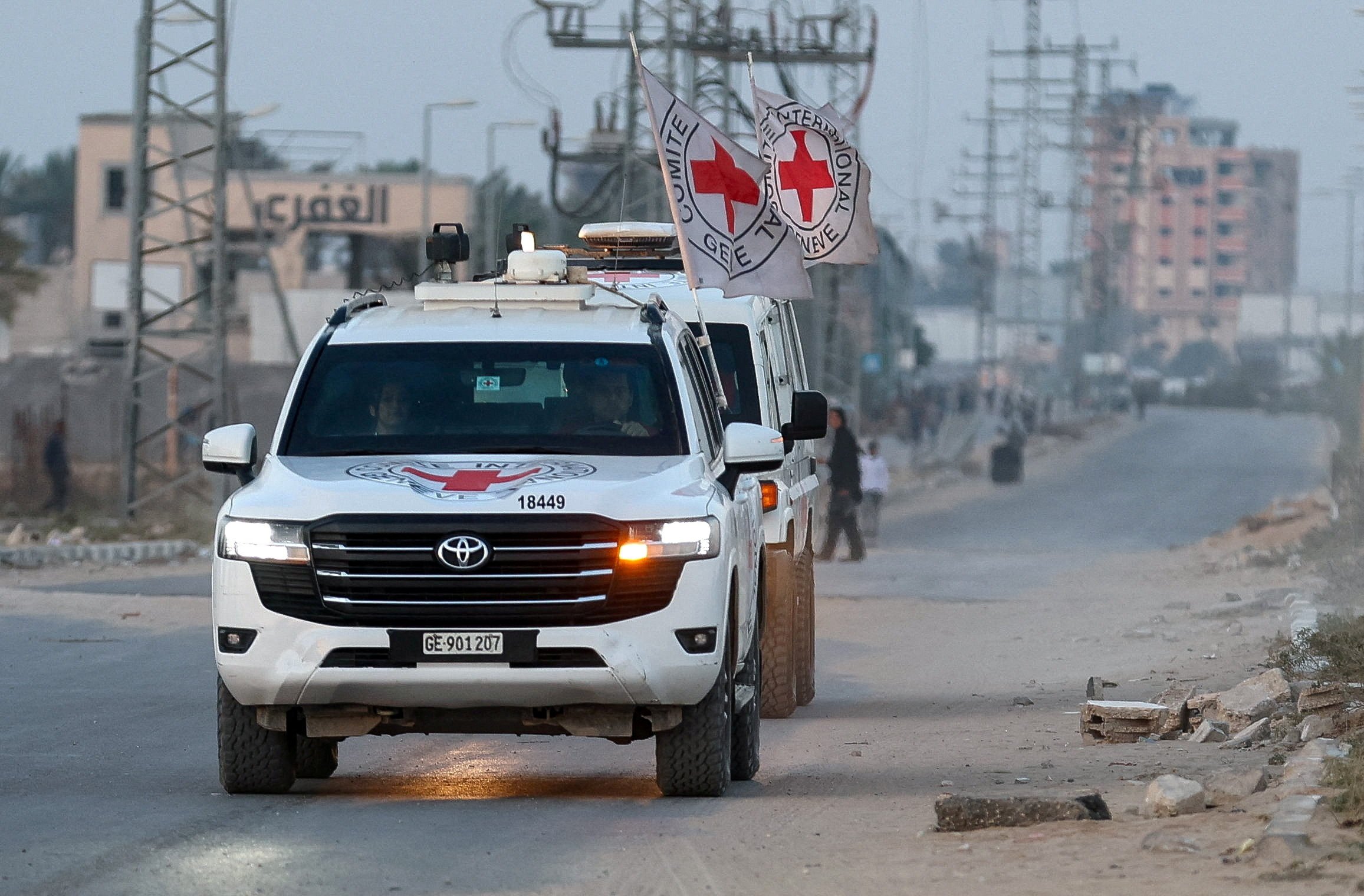 The Red Cross transports the body of a deceased hostage on Friday, who had been held in Gaza since the deadly attack on Israel by Hamas. Photo: Reuters