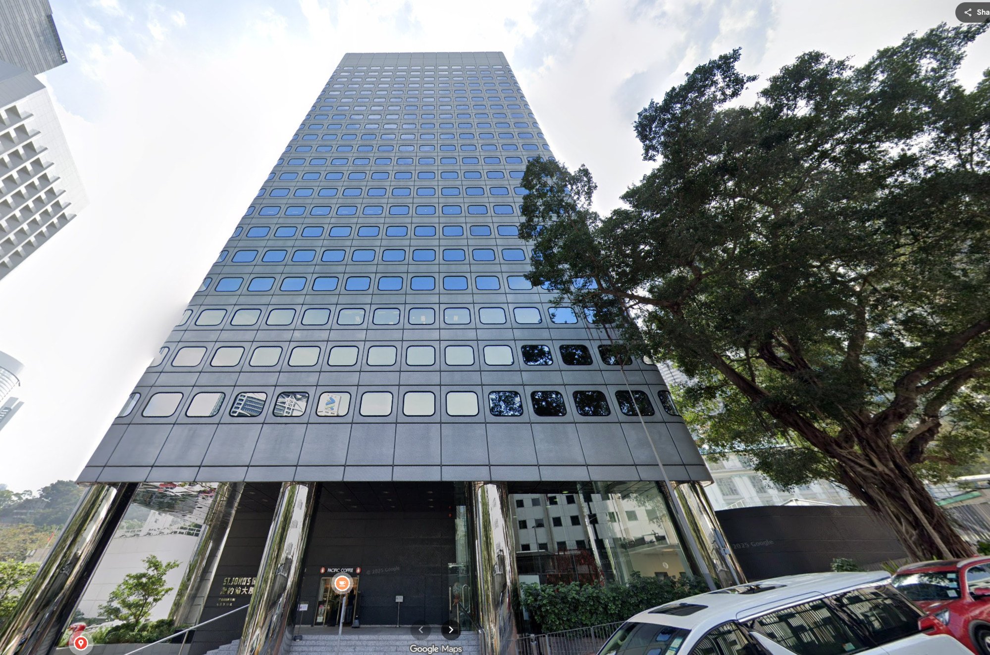 St John's Building on Garden Road in Admiralty, where MKS PAMP set up its Hong Kong headquarters. Photo: Google