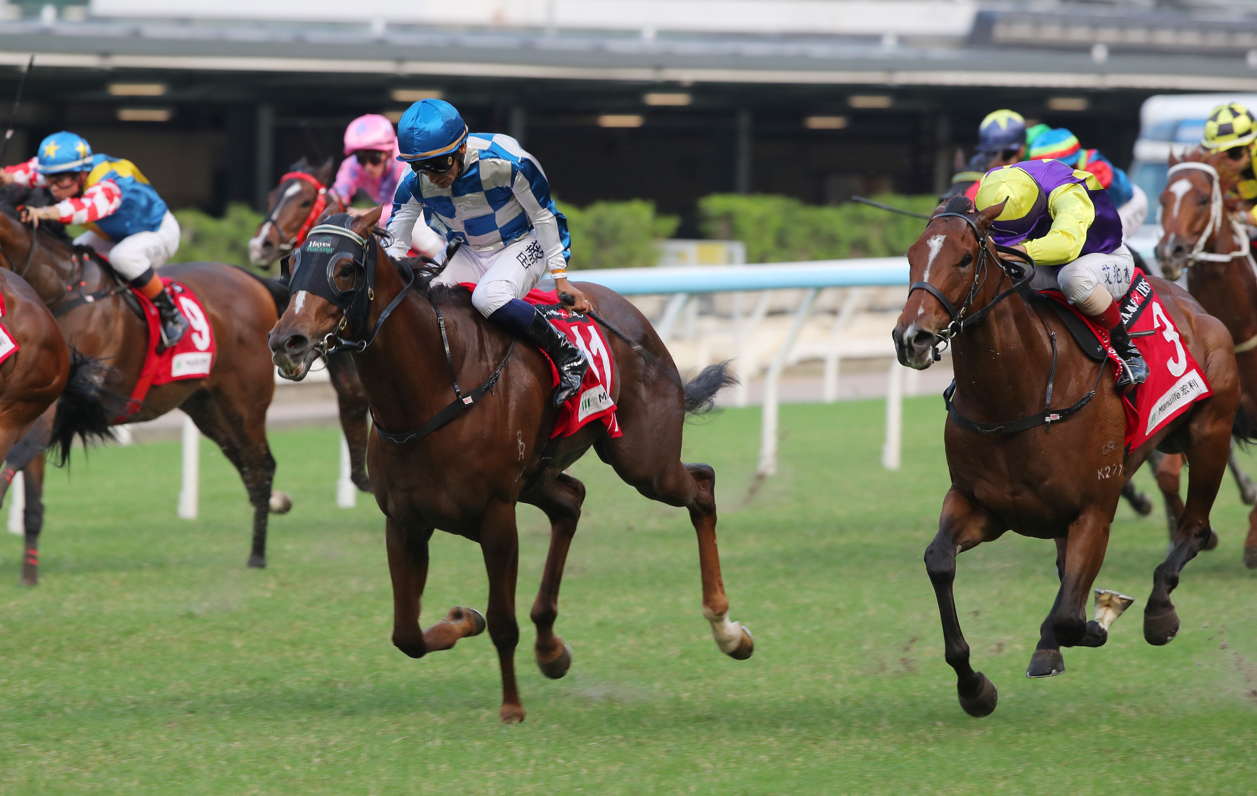Storm Rider wins at Happy Valley under Karis Teetan. Photos: Kenneth Chan