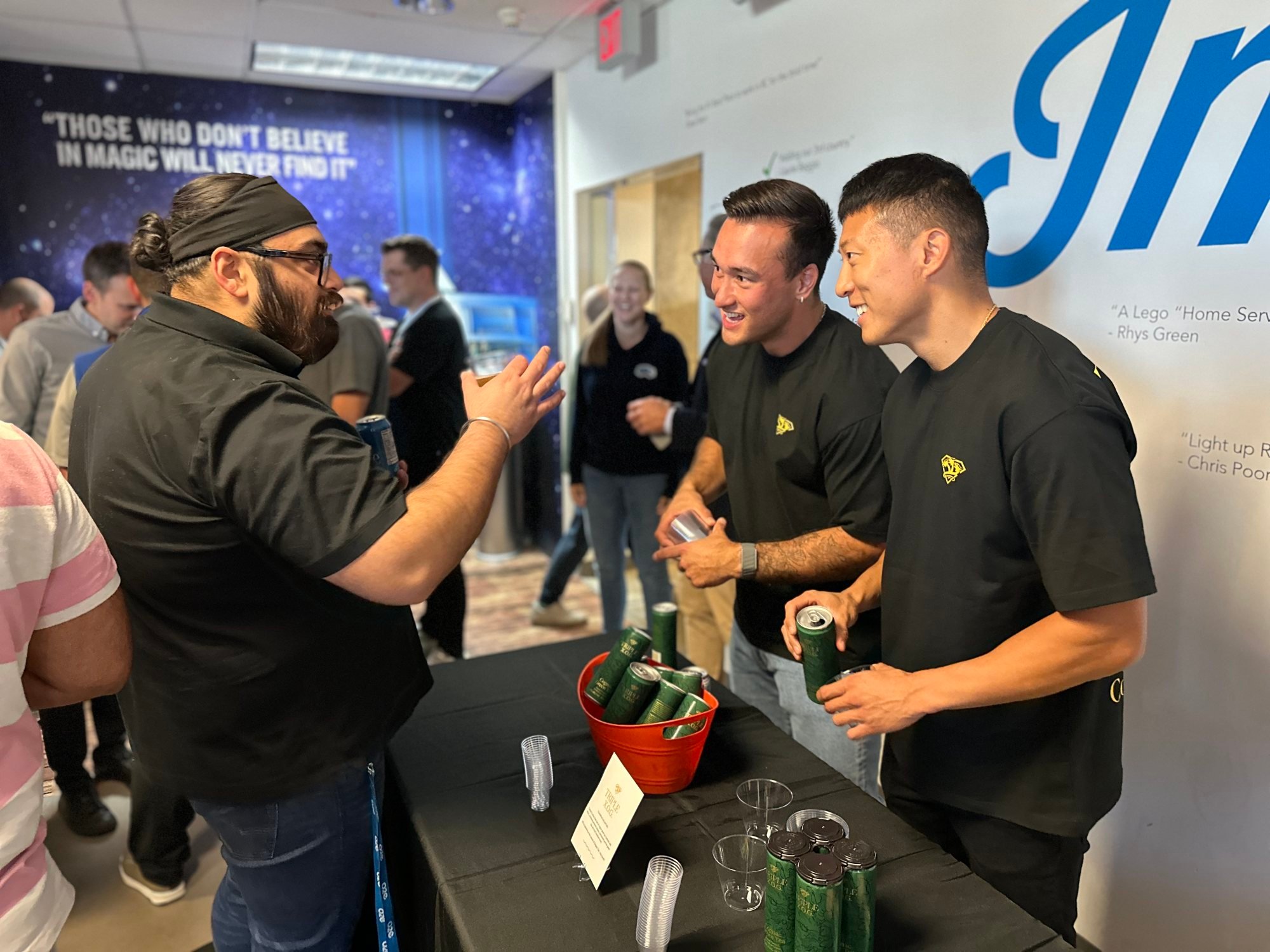 Pham (centre) and Chen (right) promote Triple X.O.G. at a function. Photo: Triple X.O.G.