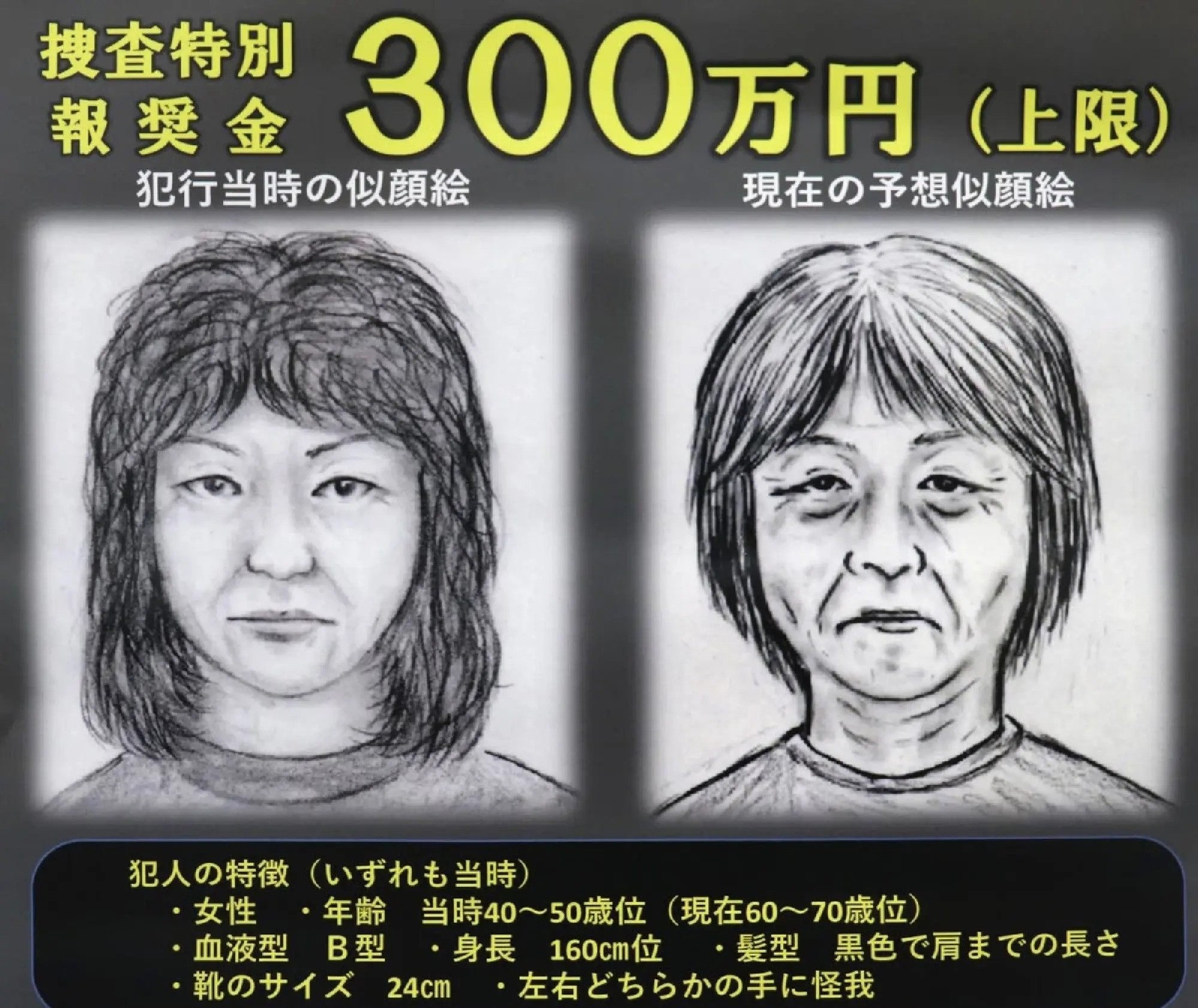 A reward poster for Namiko Takaba’s murderer. Photo: Handout