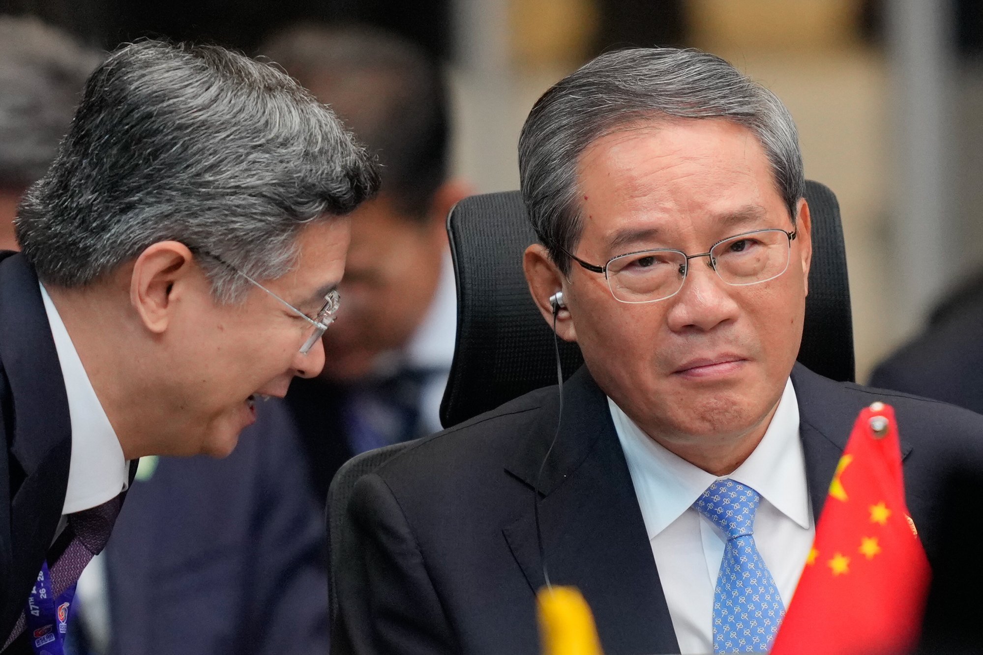 China's Premier Li Qiang (right) attends the 28th Asean Plus Three Summit in Kuala Lumpur, Malaysia, on October 27, 2025. Photo: EPA