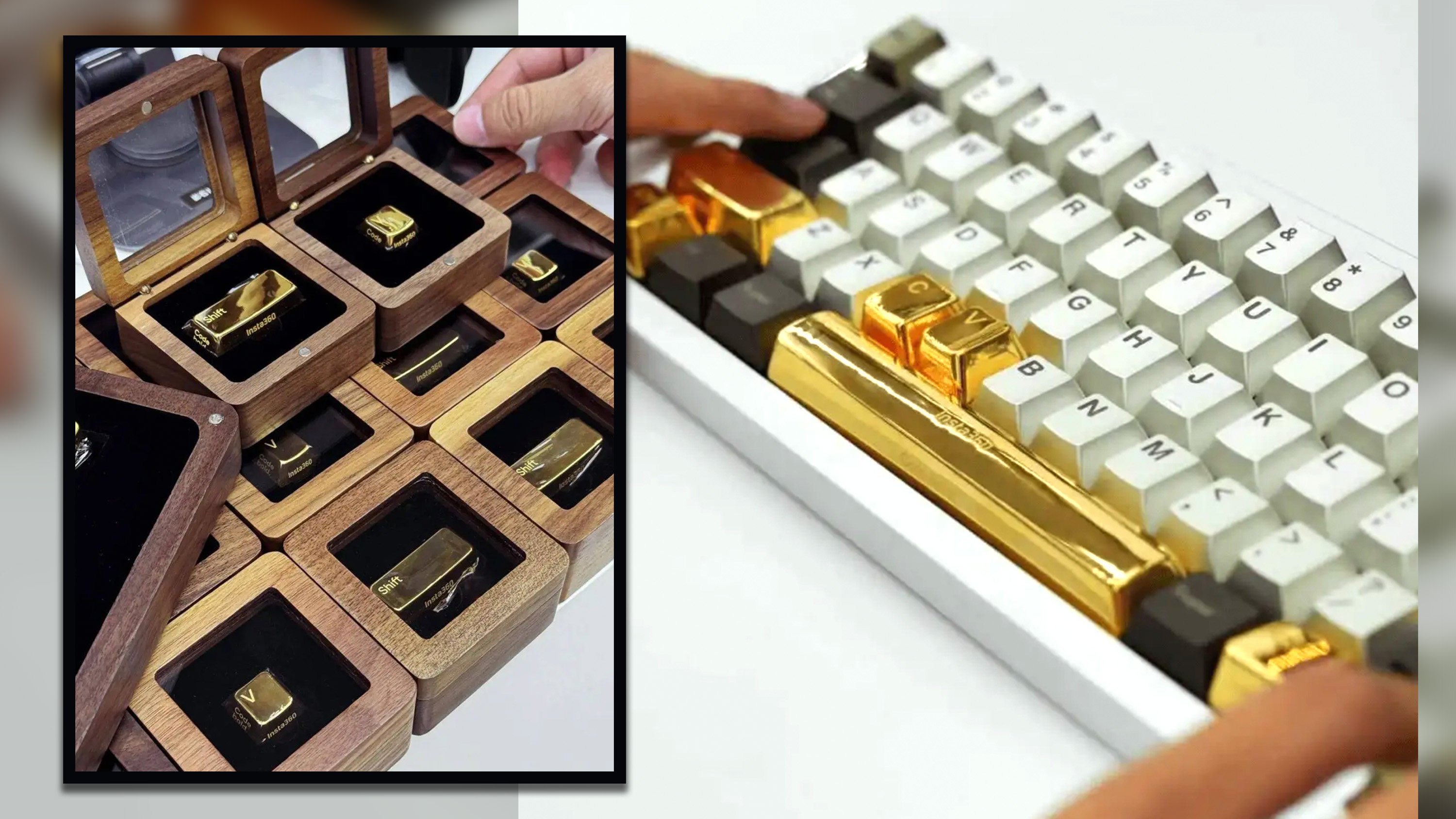 A Chinese tech company has rewarded its staff with gold keycaps as a bonus for four consecutive years. Photo: SCMP composite/Sohu
