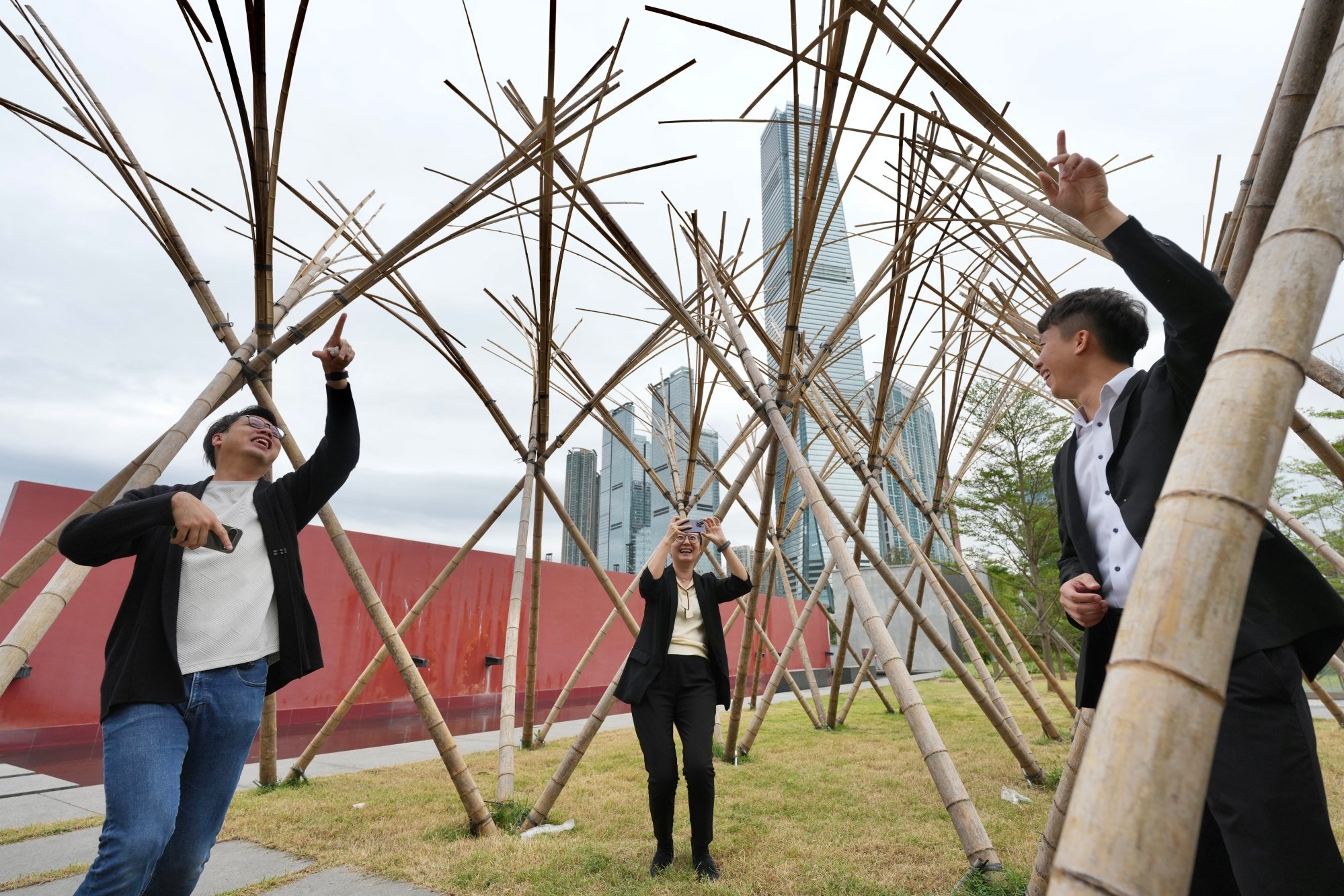 The exhibition features sculptures and multimedia works by six Hong Kong artists. Photo: Karma Lo