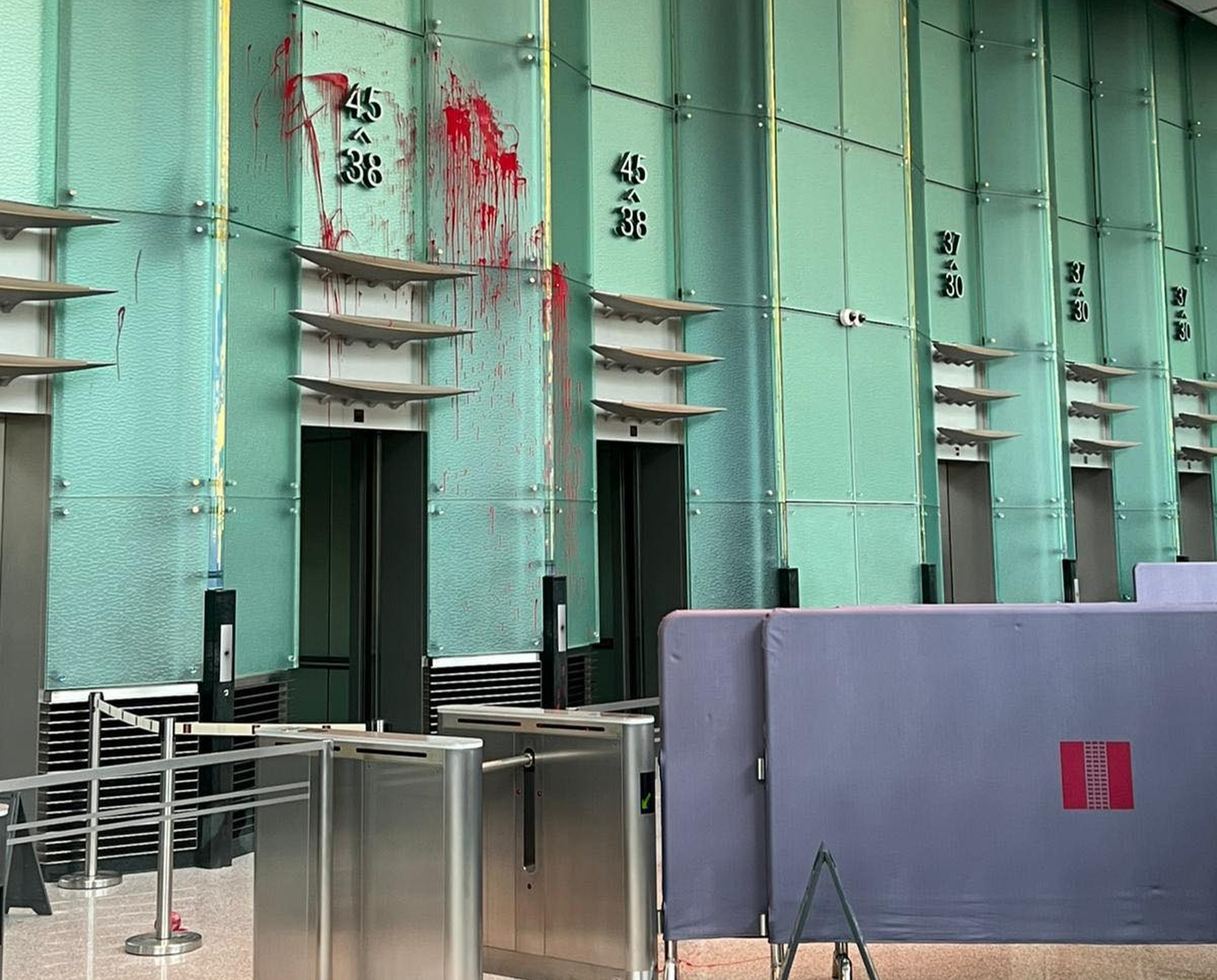 Officers arrested the 49-year-old man on suspicion of criminal damage and common assault. Photo: Handout