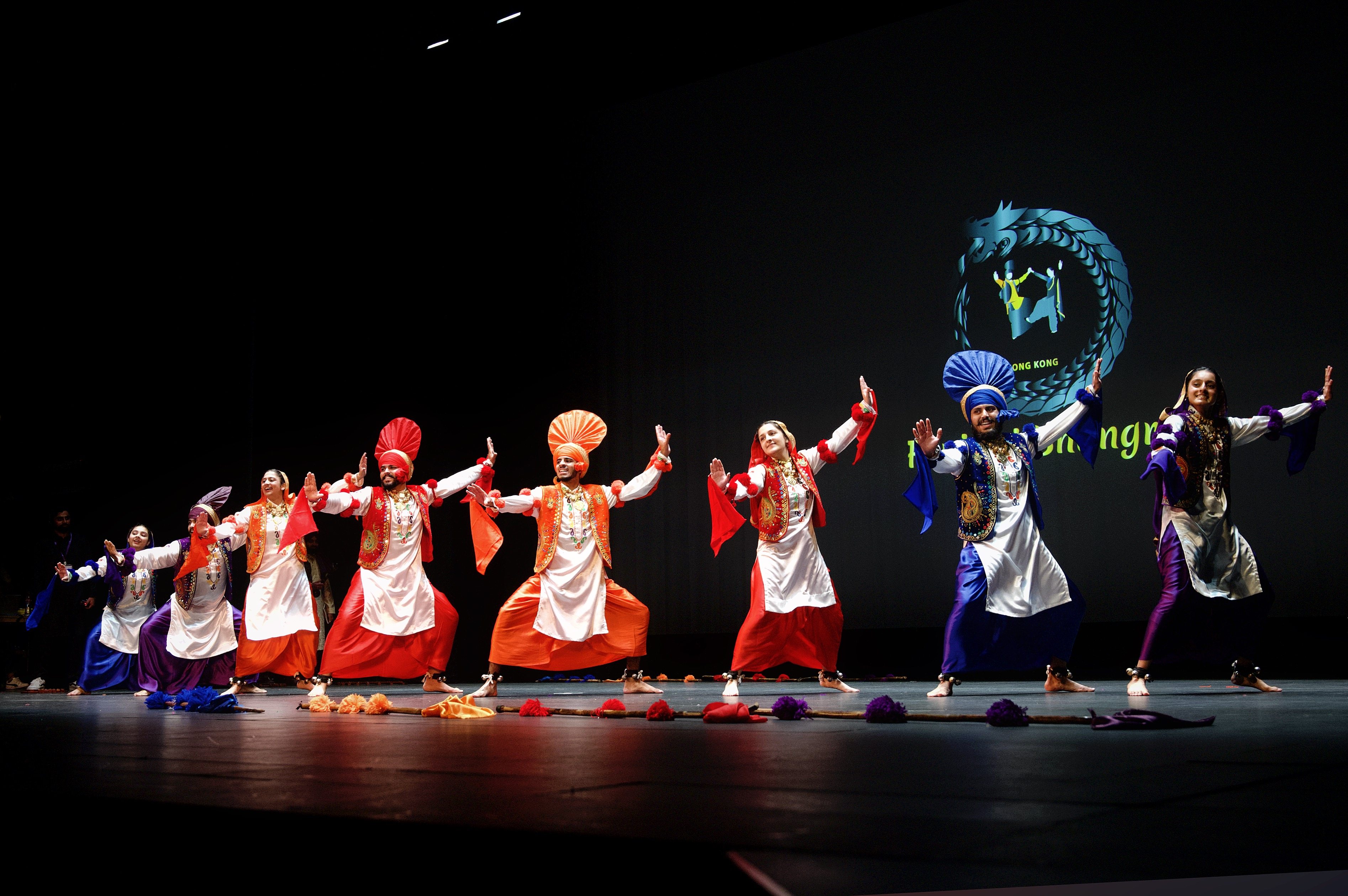 Members of Funjabi compete in the International Bhangra Competition, held in Hong Kong in August. Photo: Handout