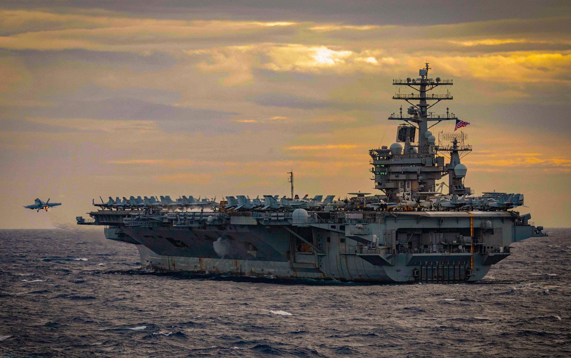 A fighter and helicopter launched from the USS Nimitz crashed on the same day last month. Photo: US Navy